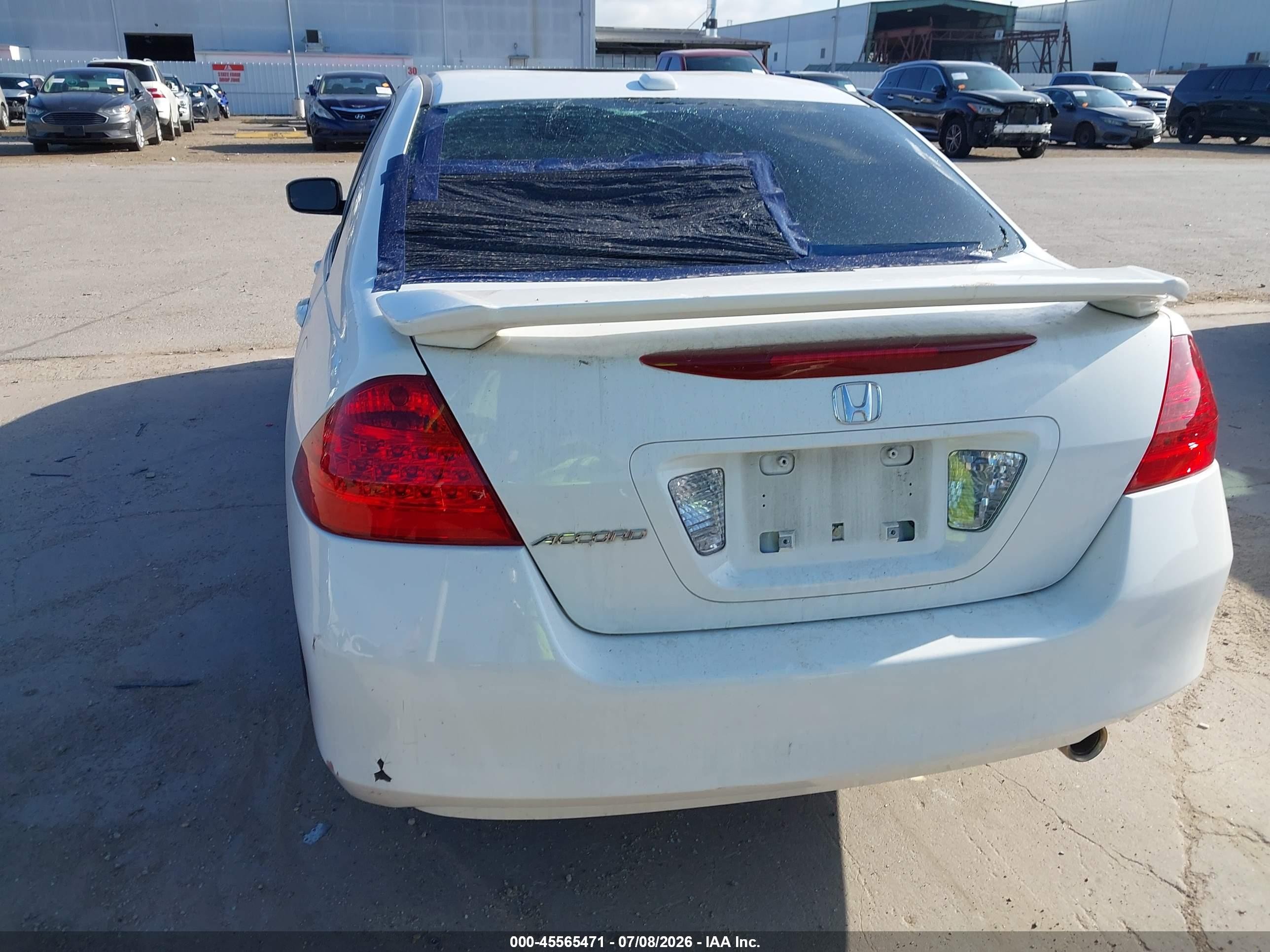 2007 Honda Accord 2.4 Ex White vin: 1HGCM56877A078289