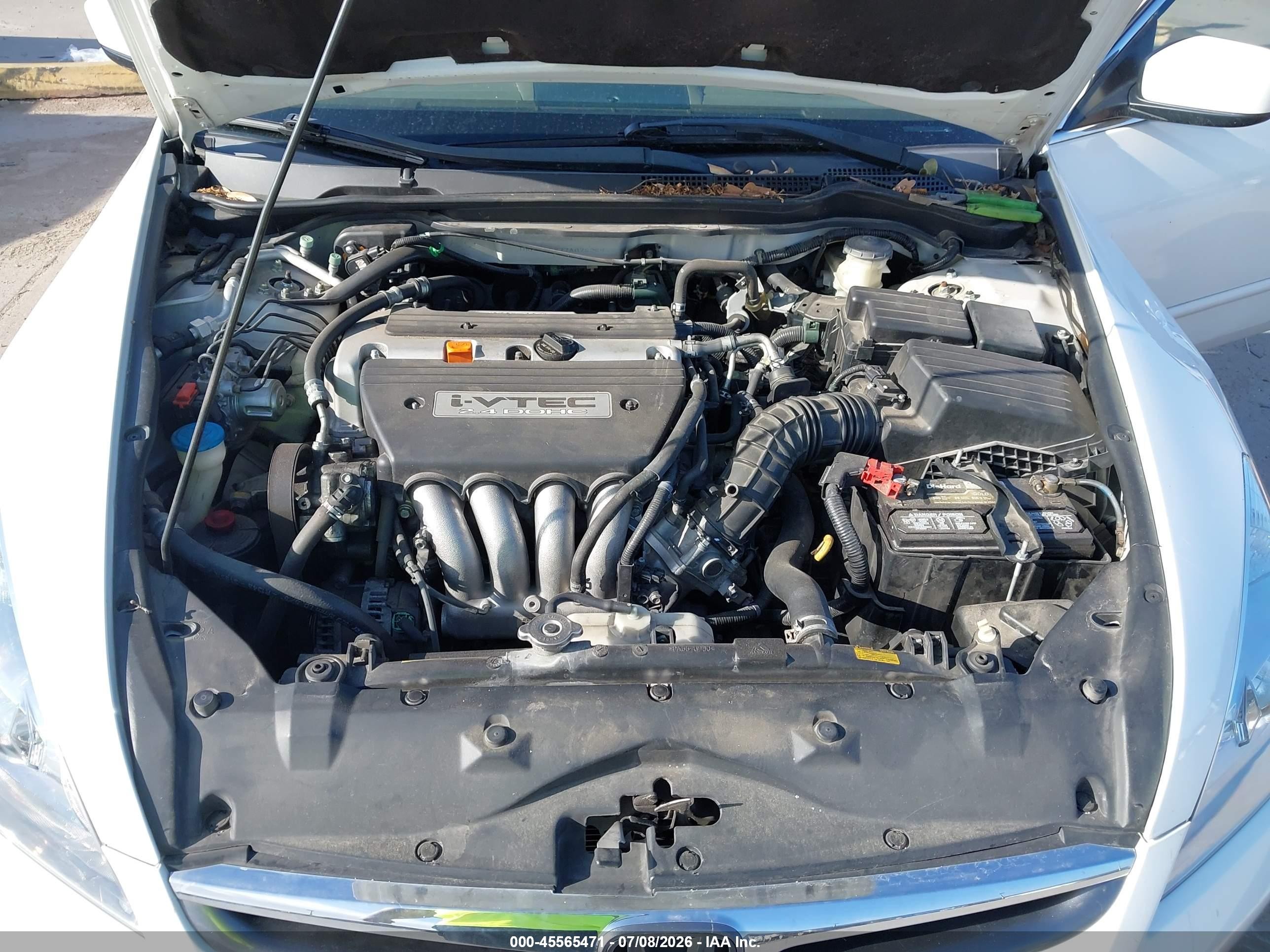 2007 Honda Accord 2.4 Ex White vin: 1HGCM56877A078289