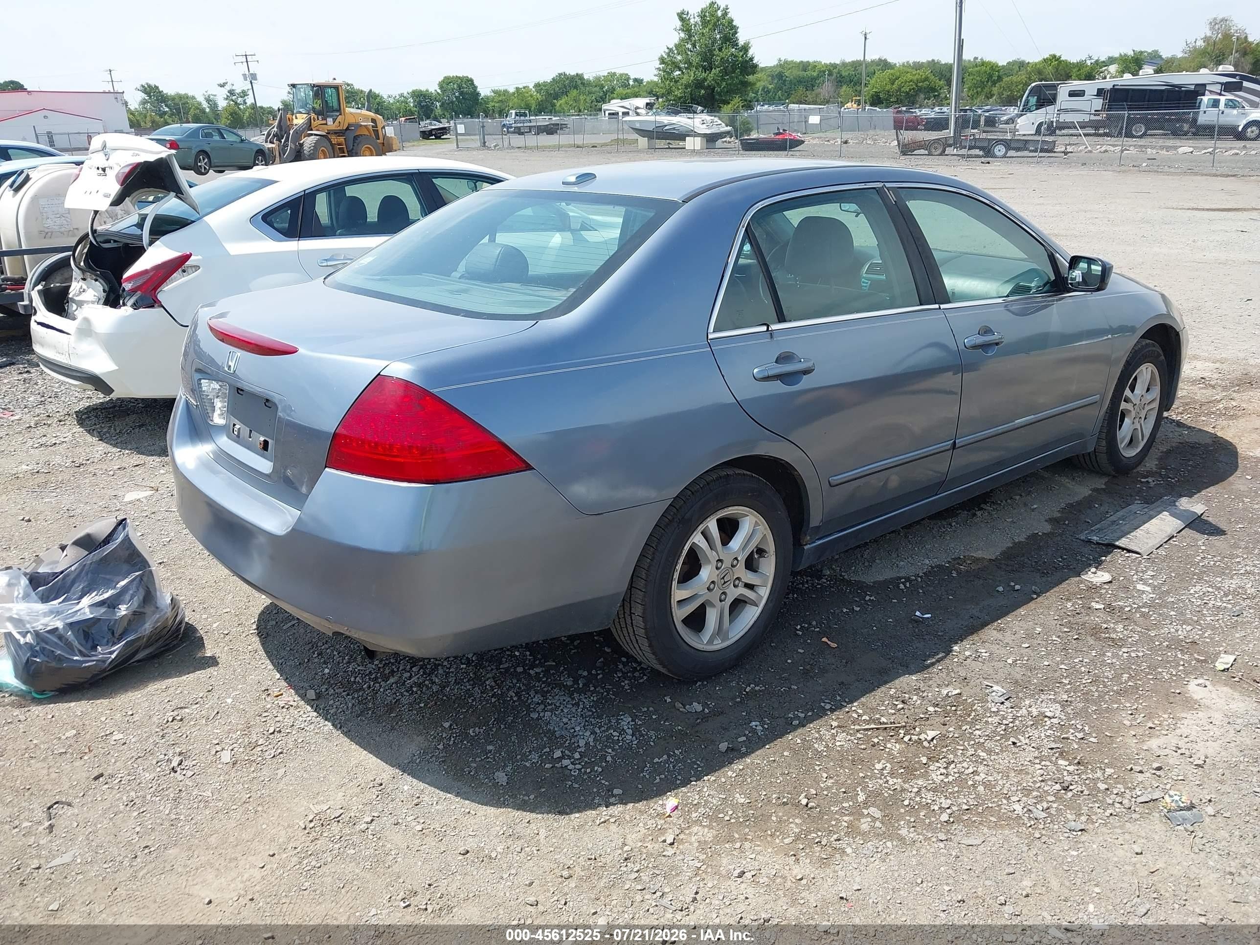 2007 Honda Accord 2.4 Ex Light Blue vin: 1HGCM56877A085114