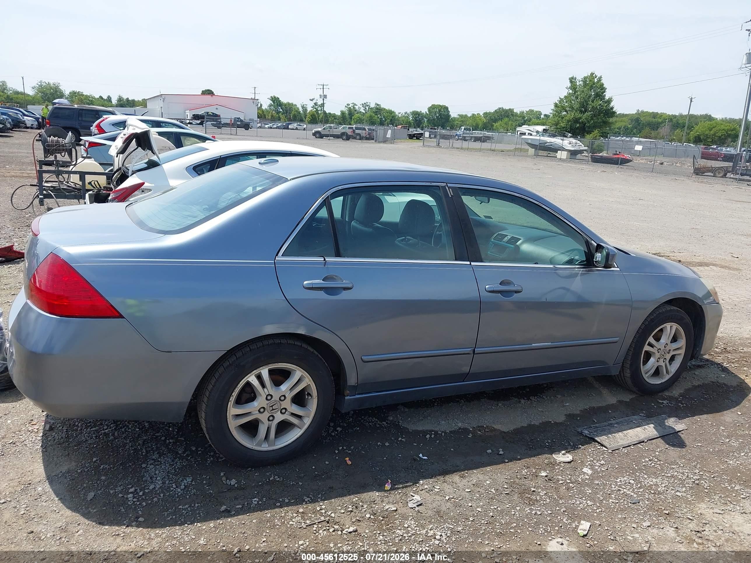 2007 Honda Accord 2.4 Ex Light Blue vin: 1HGCM56877A085114