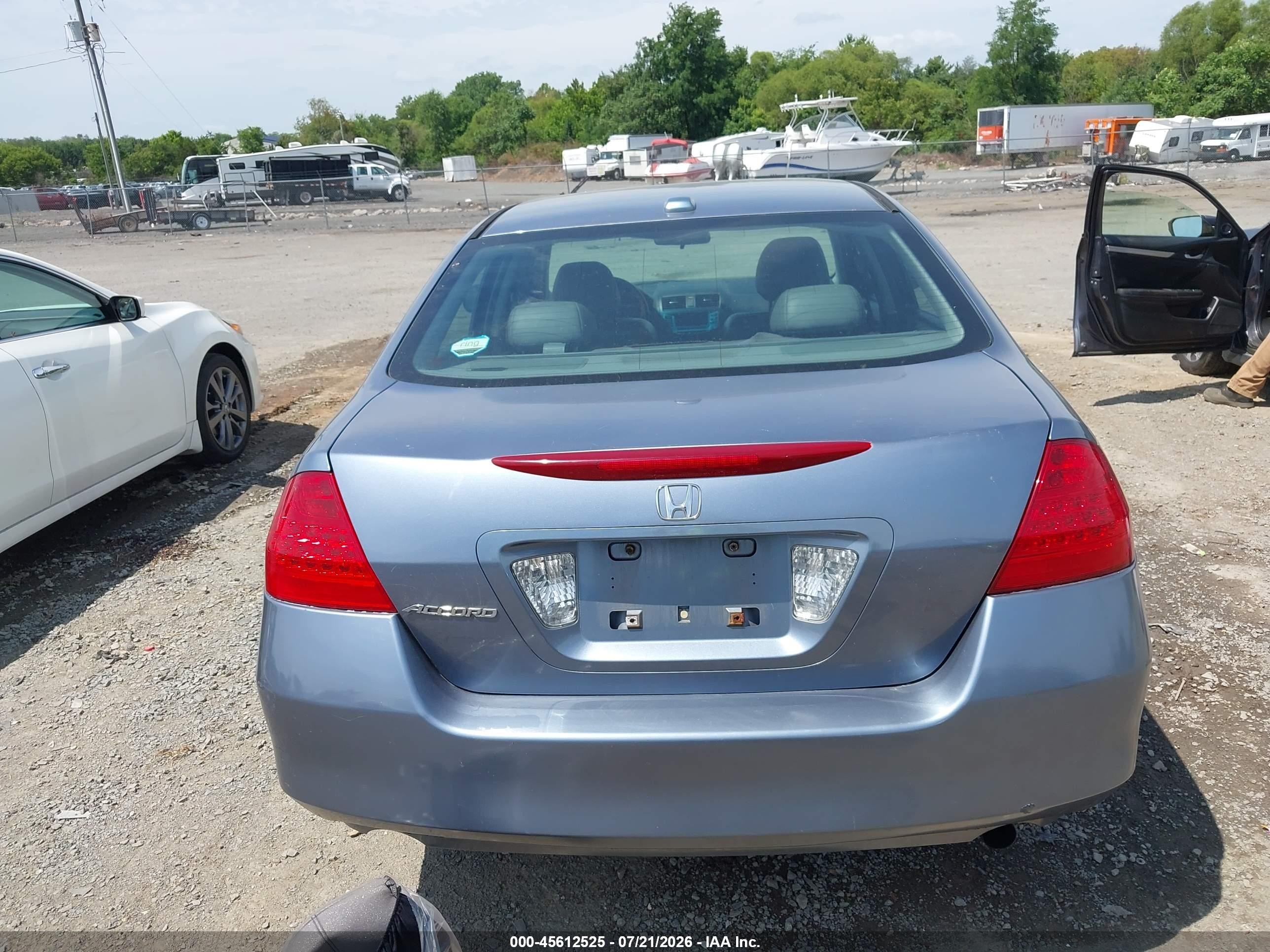 2007 Honda Accord 2.4 Ex Light Blue vin: 1HGCM56877A085114