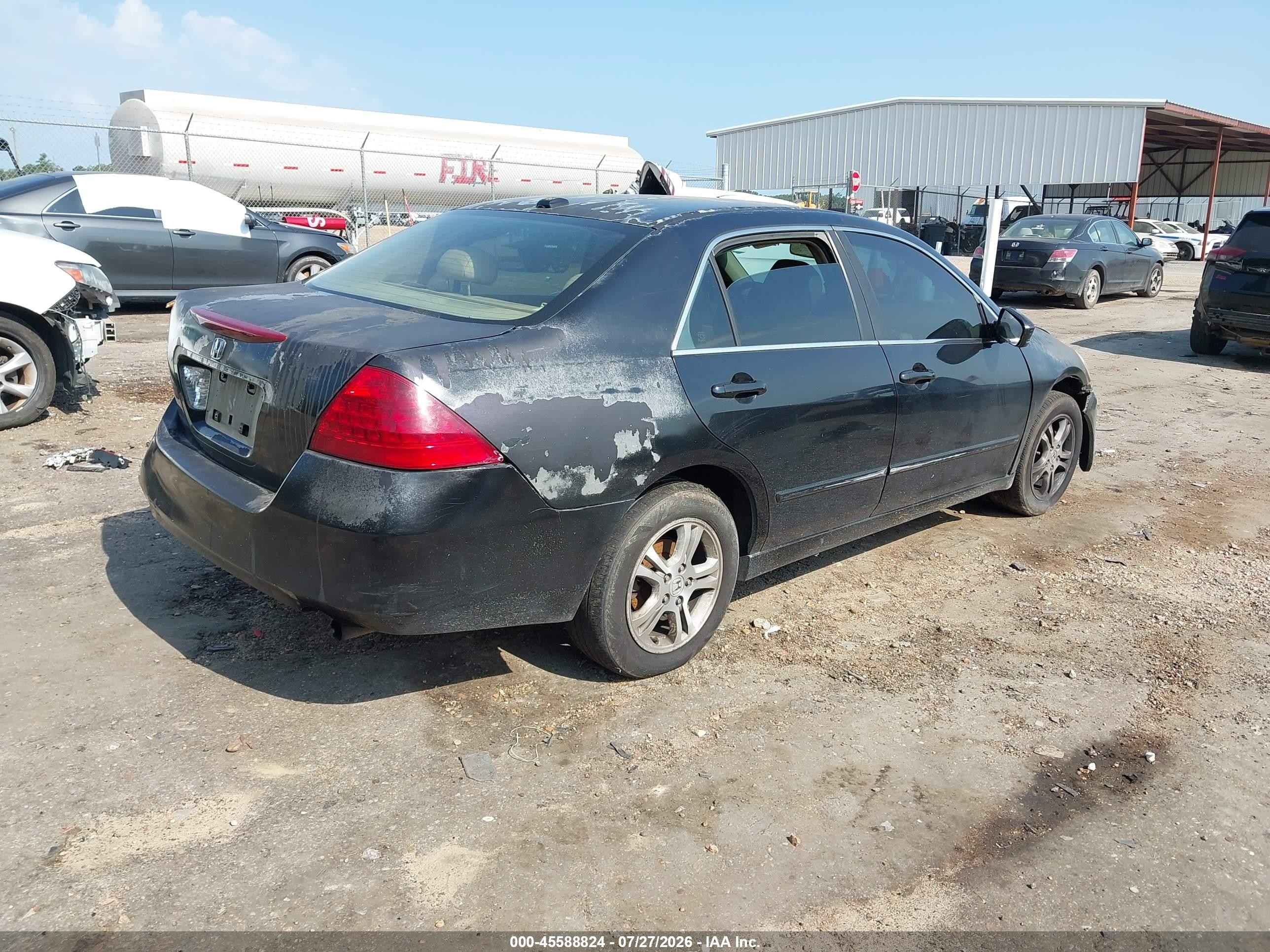 2007 Honda Accord 2.4 Ex Black vin: 1HGCM56877A096629