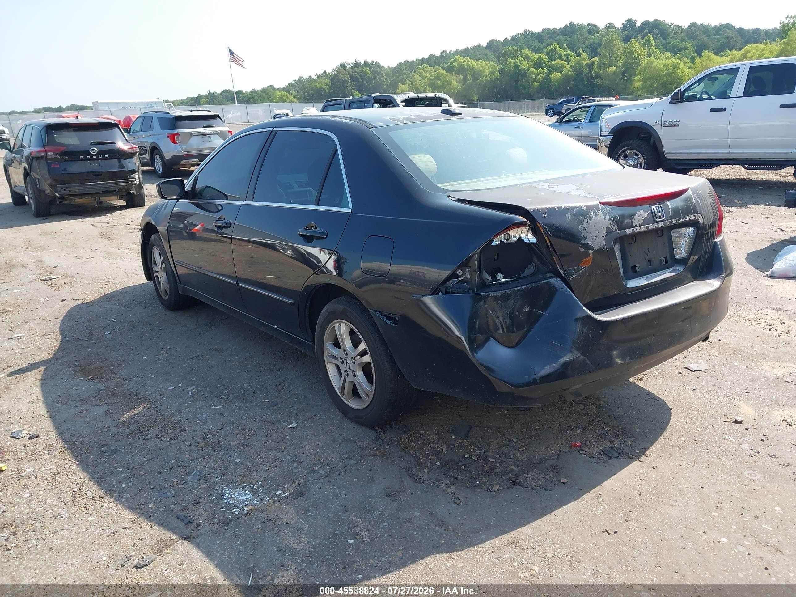 2007 Honda Accord 2.4 Ex Black vin: 1HGCM56877A096629