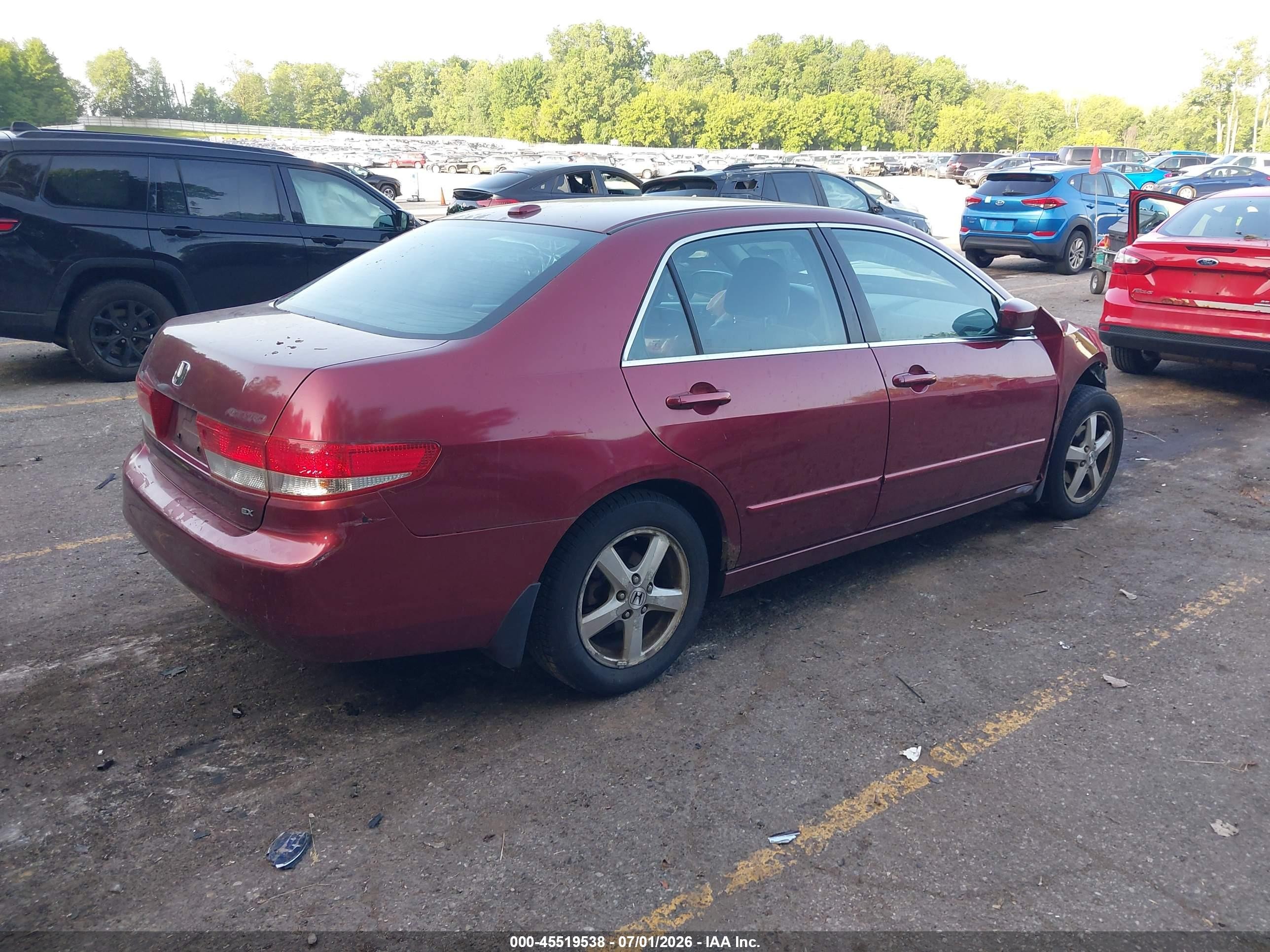 2004 Honda Accord 2.4 Ex Темно-бордовый vin: 1HGCM56884A066437