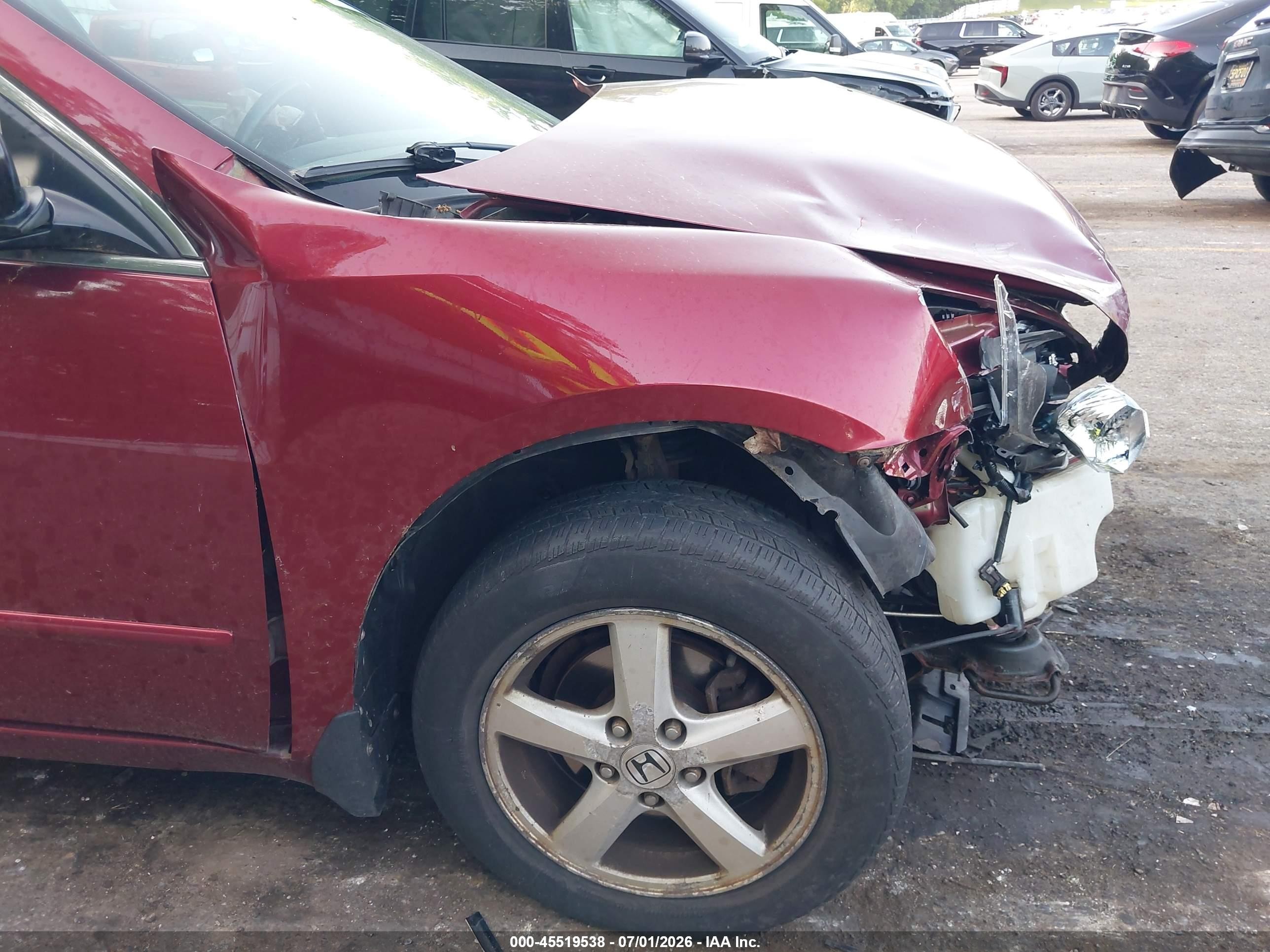 2004 Honda Accord 2.4 Ex Темно-бордовый vin: 1HGCM56884A066437