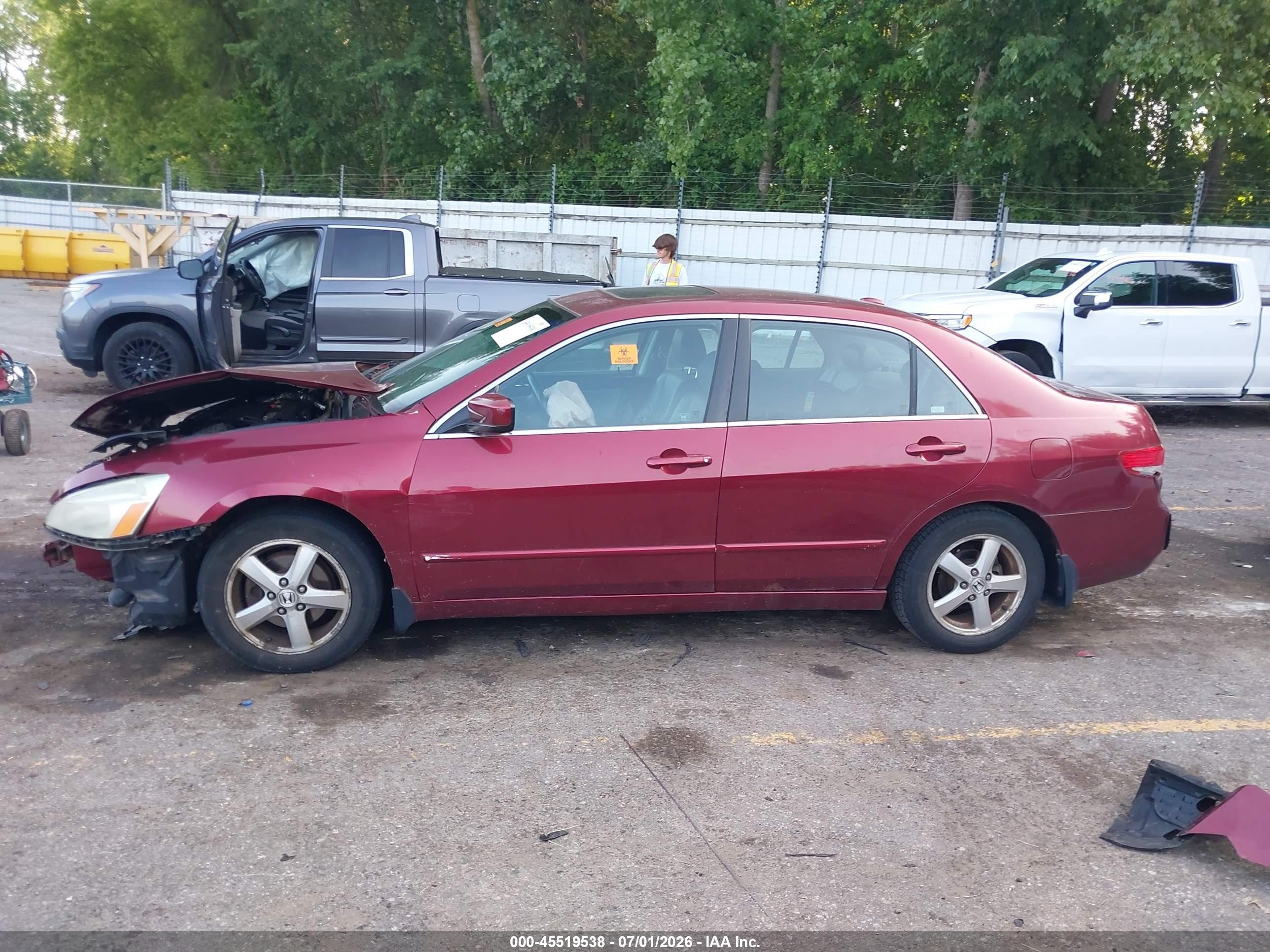 2004 Honda Accord 2.4 Ex Темно-бордовый vin: 1HGCM56884A066437