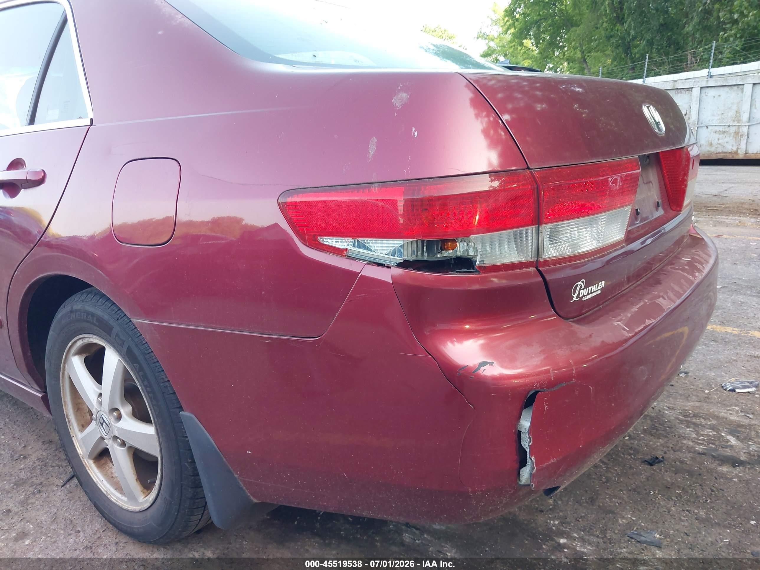 2004 Honda Accord 2.4 Ex Темно-бордовый vin: 1HGCM56884A066437