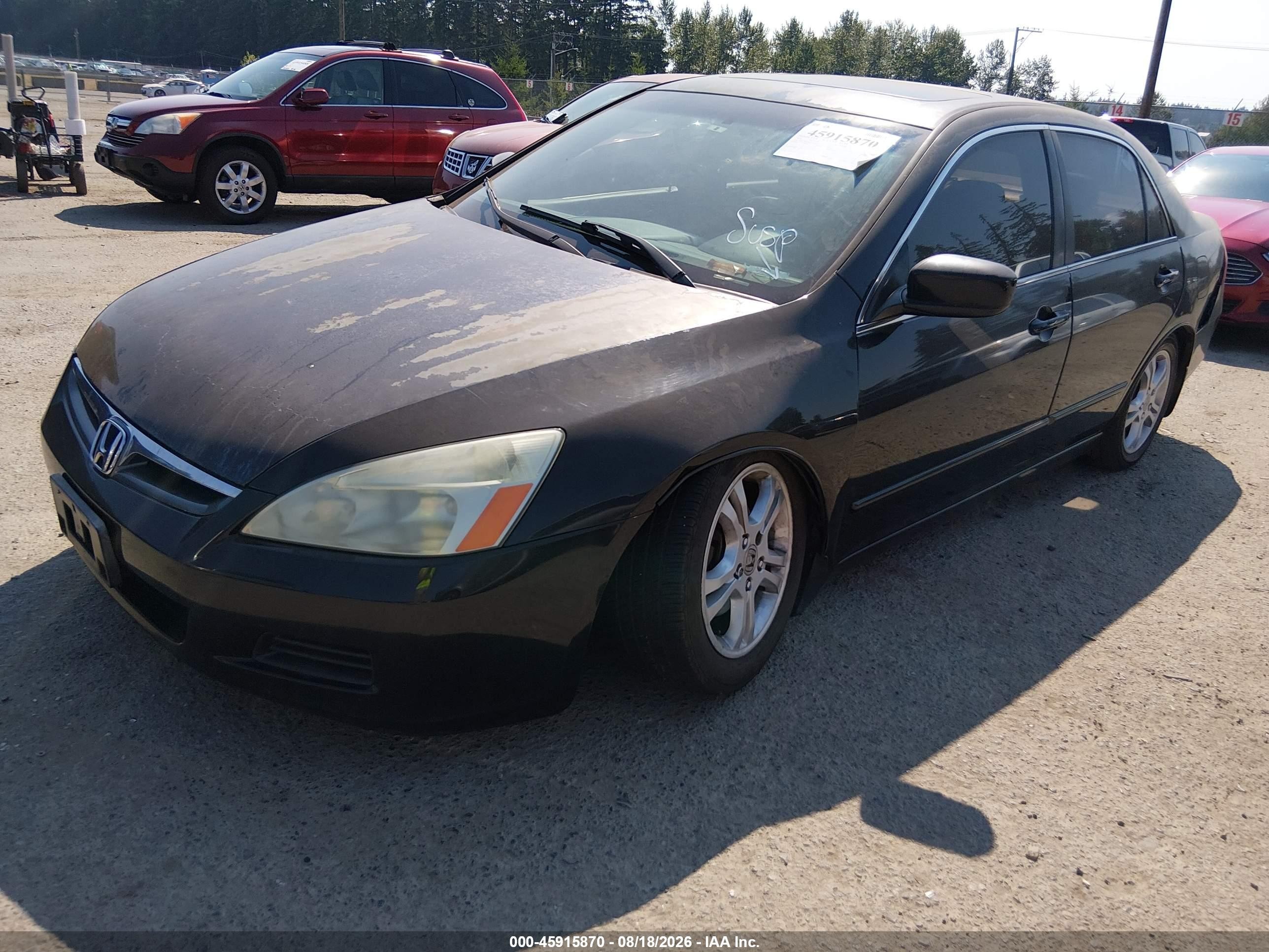 2006 Honda Accord 2.4 Ex Black vin: 1HGCM56886A124727