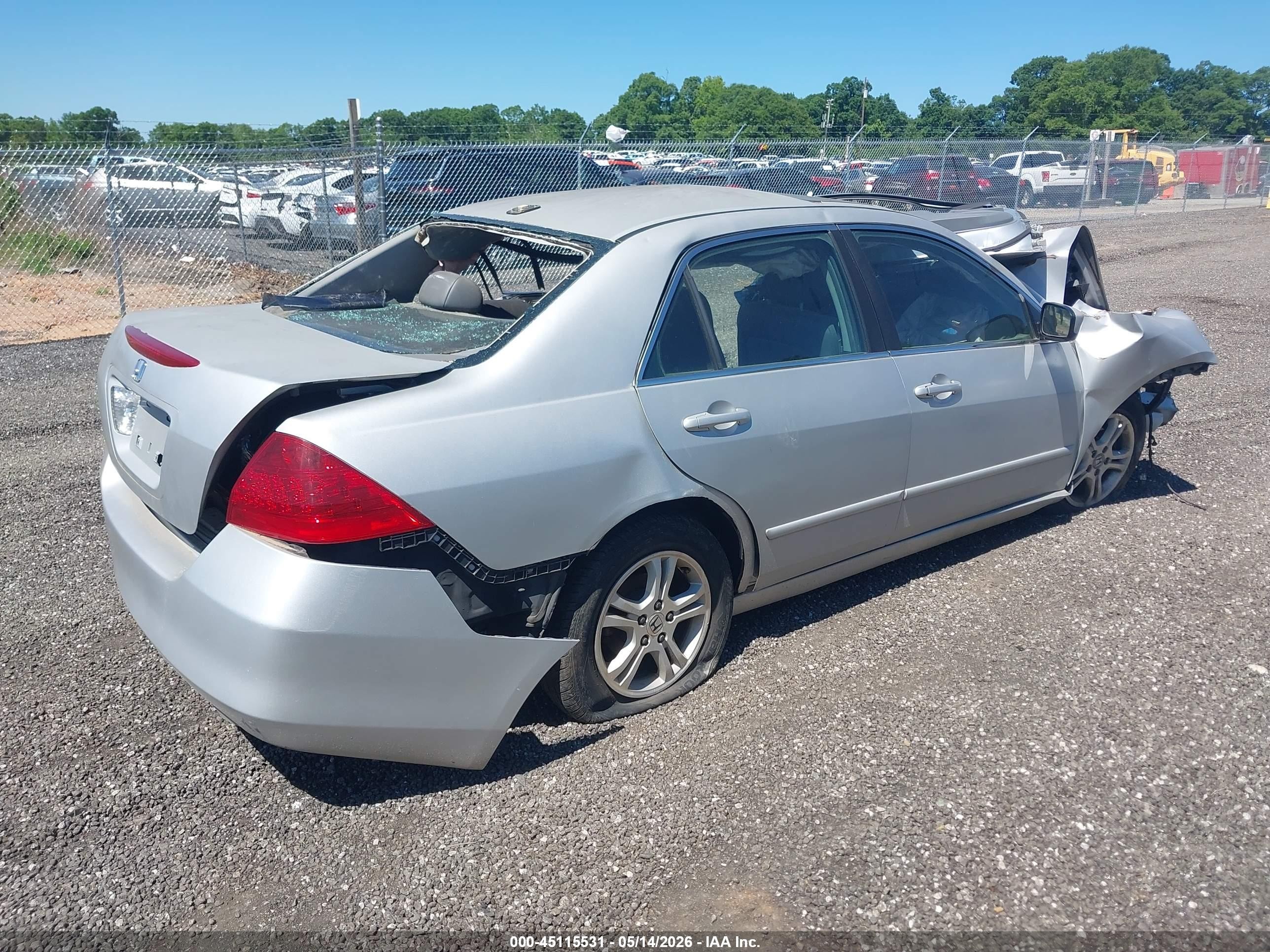 2006 Honda Accord Ex Gray vin: 1HGCM56886A144279