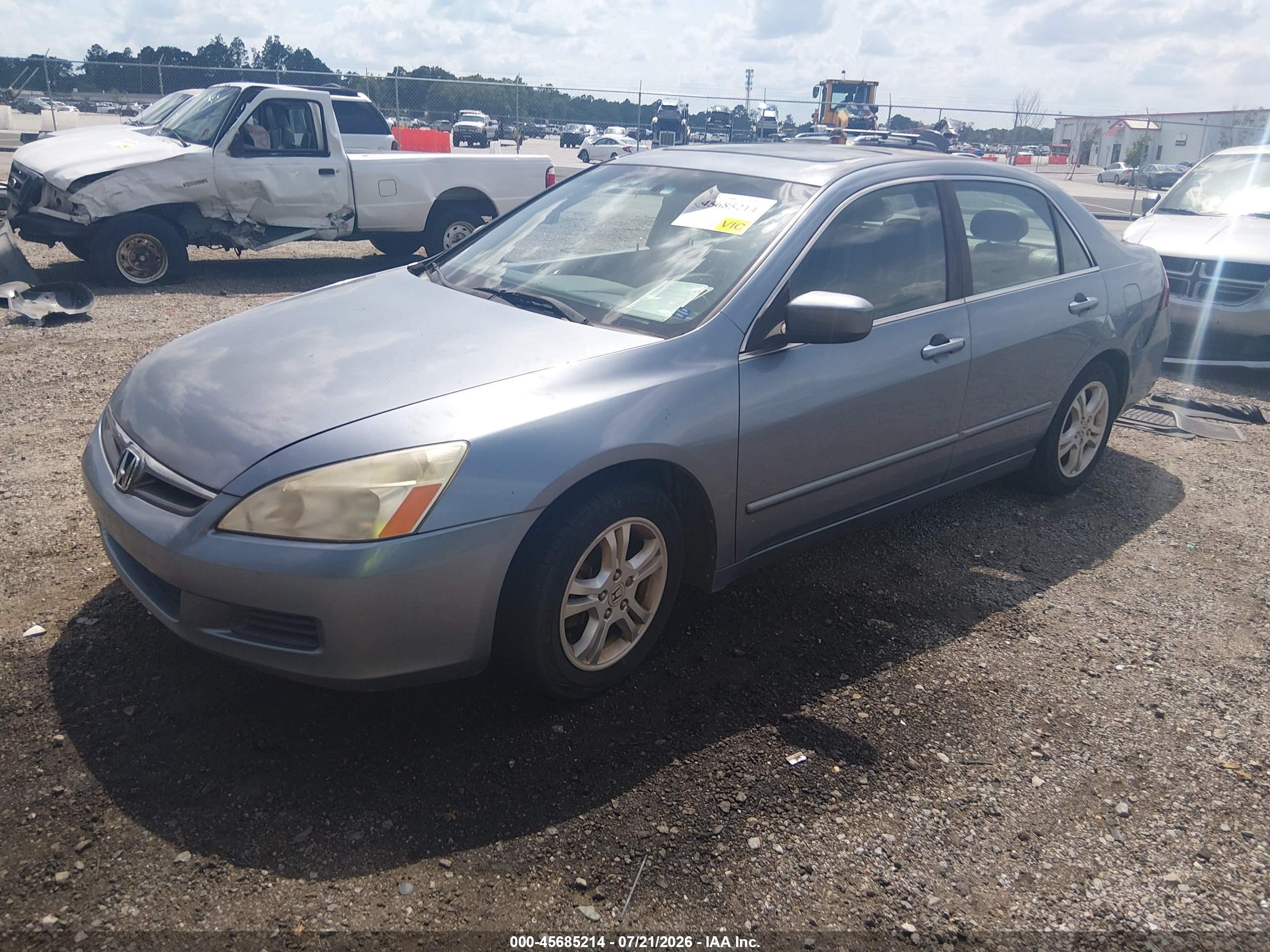 2007 Honda Accord 2.4 Ex Blue vin: 1HGCM56887A055524