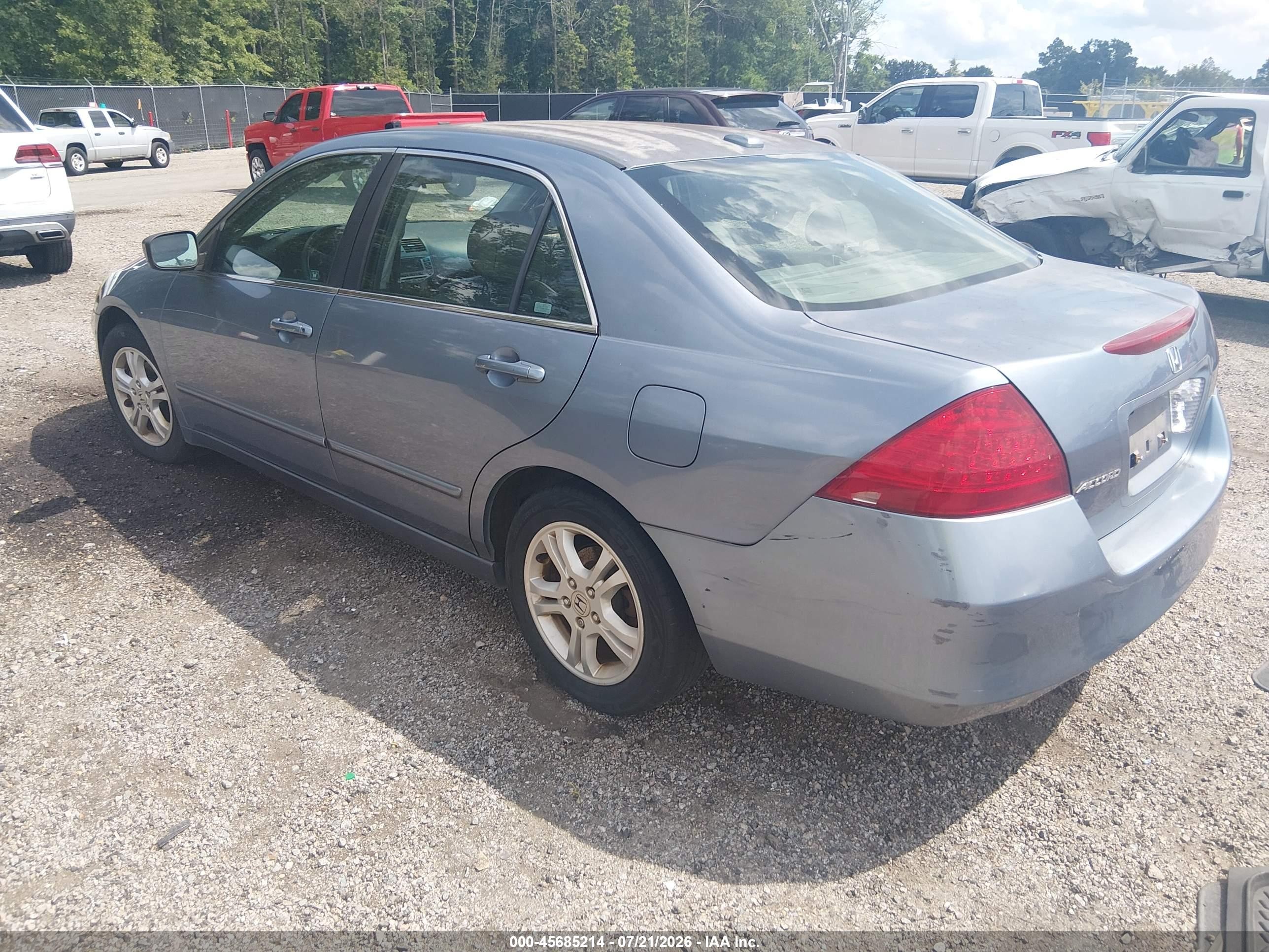 2007 Honda Accord 2.4 Ex Blue vin: 1HGCM56887A055524