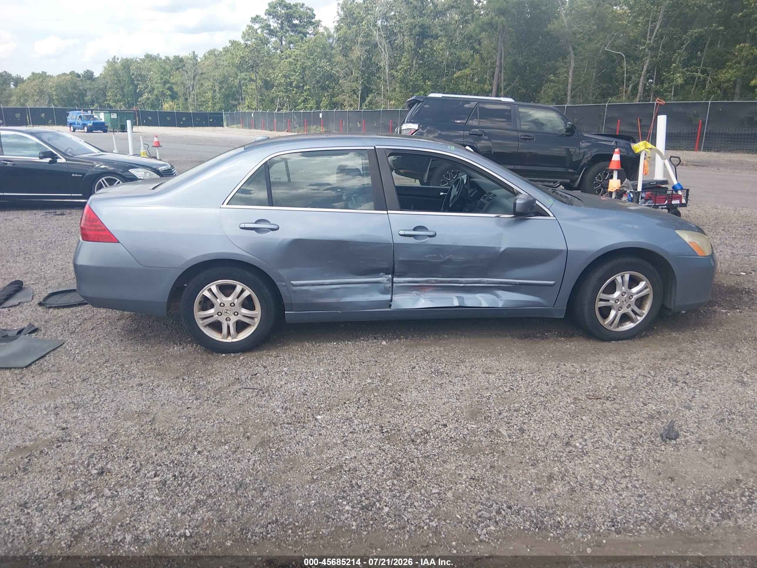 2007 Honda Accord 2.4 Ex Blue vin: 1HGCM56887A055524