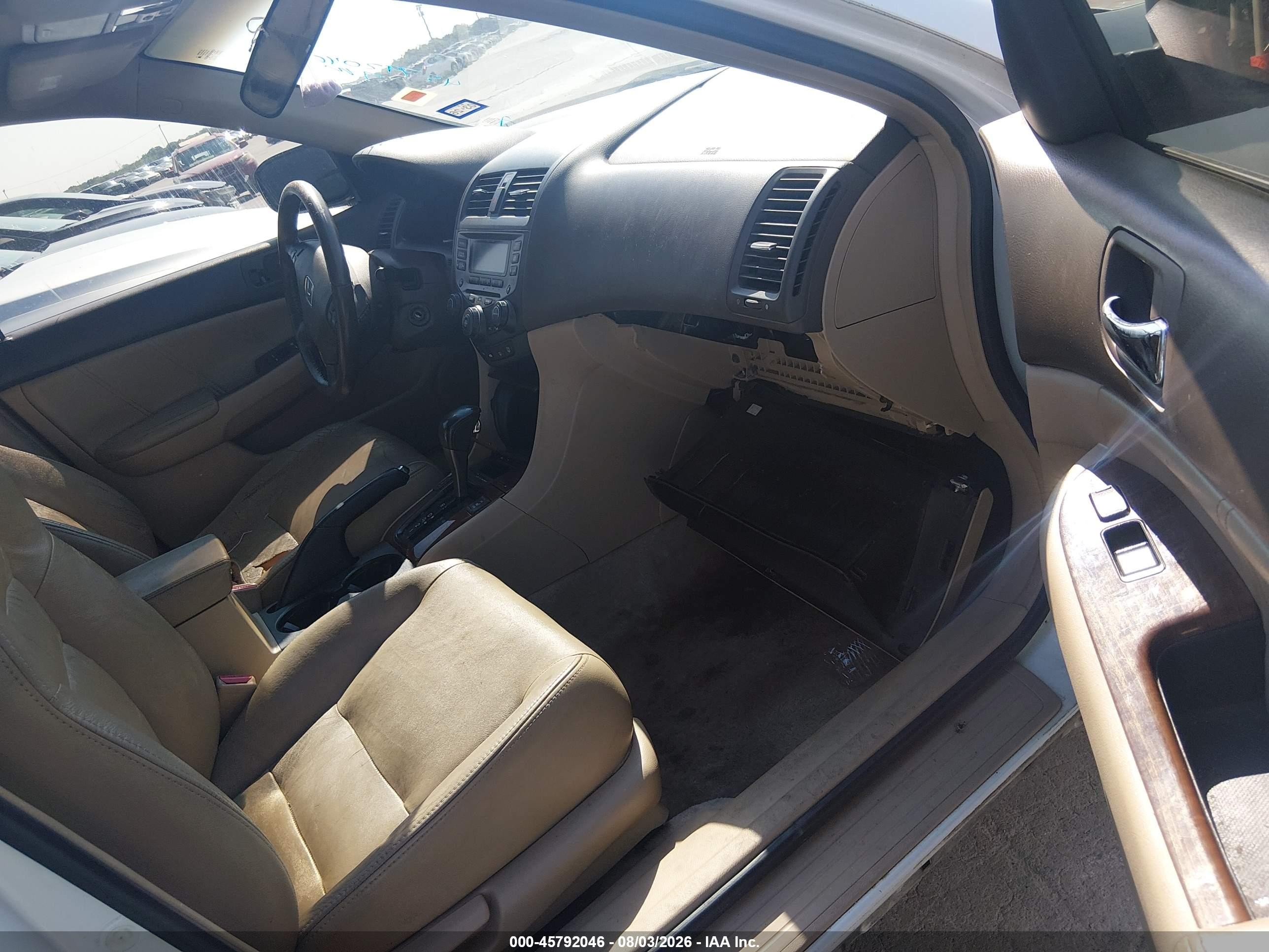2007 Honda Accord 2.4 Ex White vin: 1HGCM56887A089883