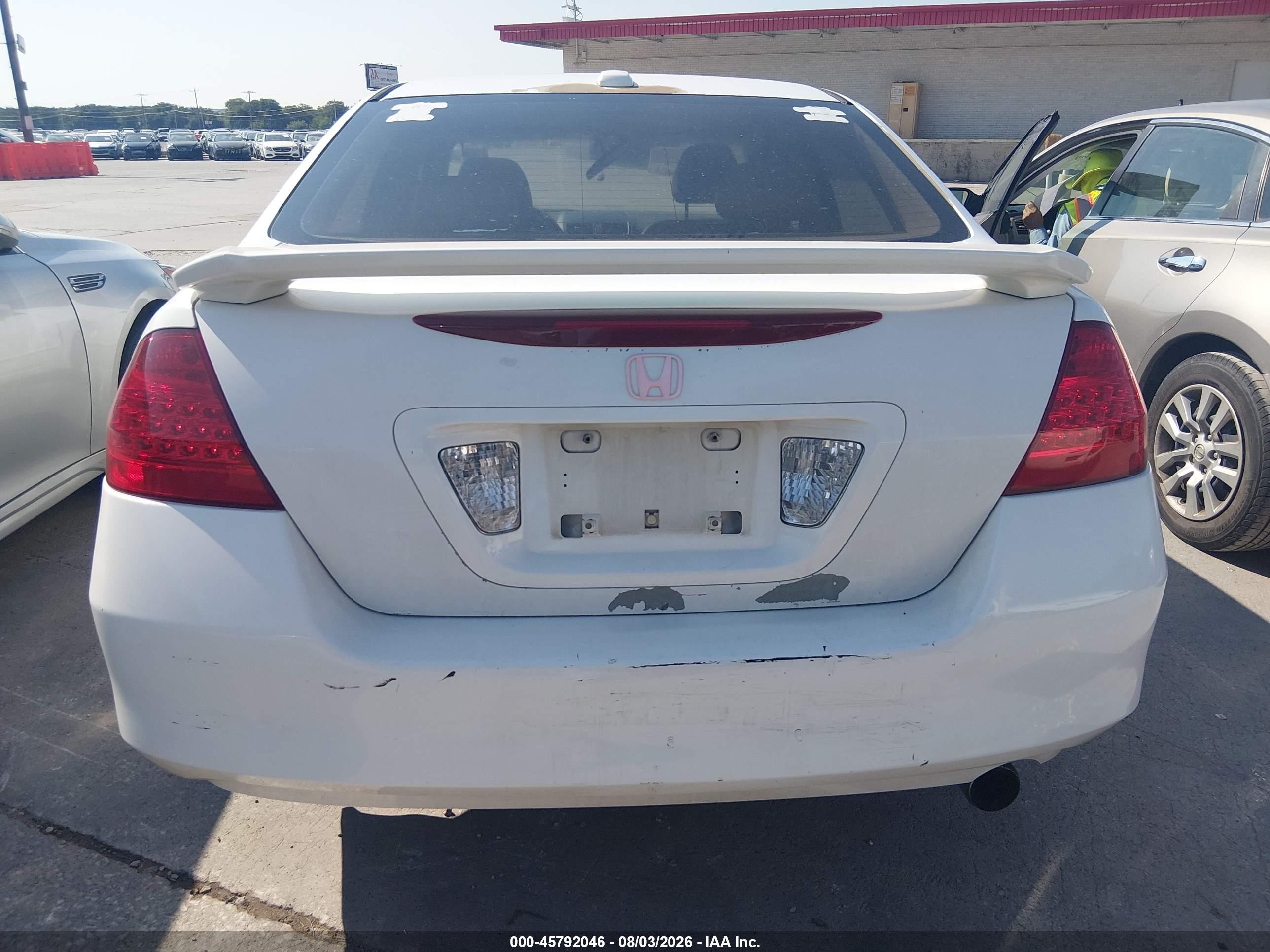 2007 Honda Accord 2.4 Ex White vin: 1HGCM56887A089883
