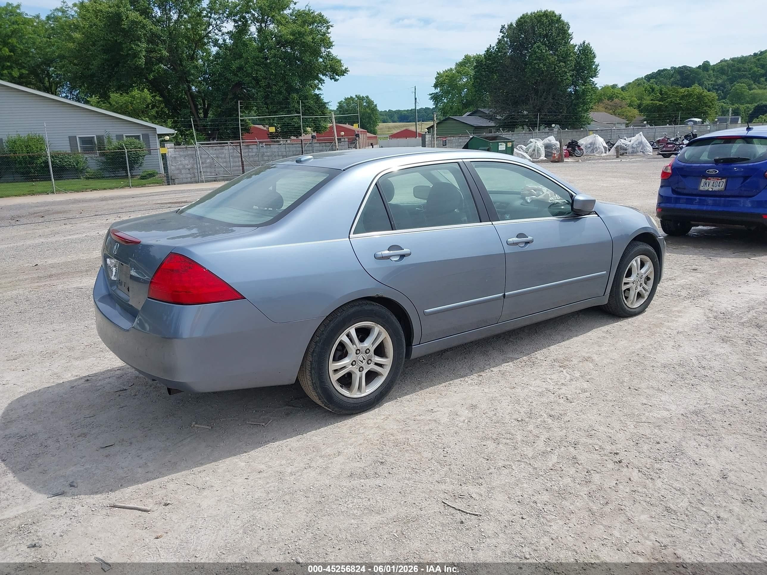 2007 Honda Accord 2.4 Ex Light Blue vin: 1HGCM56887A107203