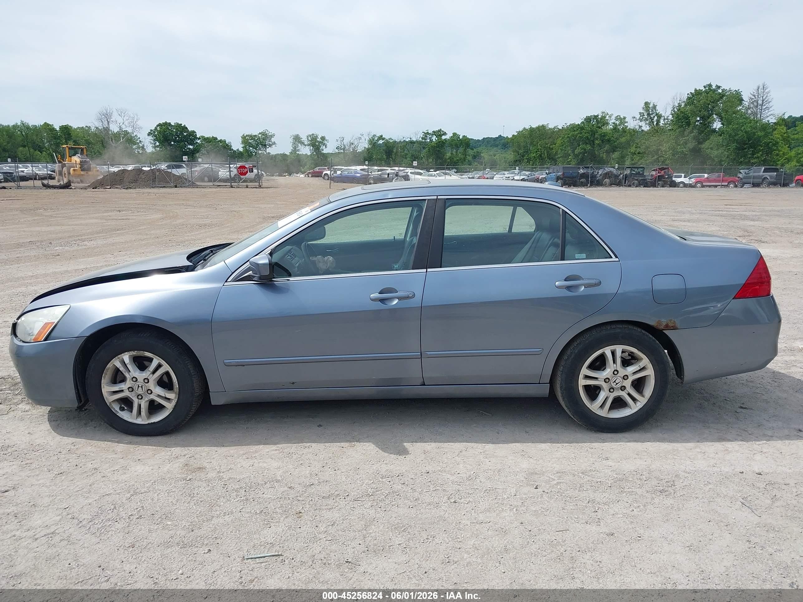 2007 Honda Accord 2.4 Ex Light Blue vin: 1HGCM56887A107203