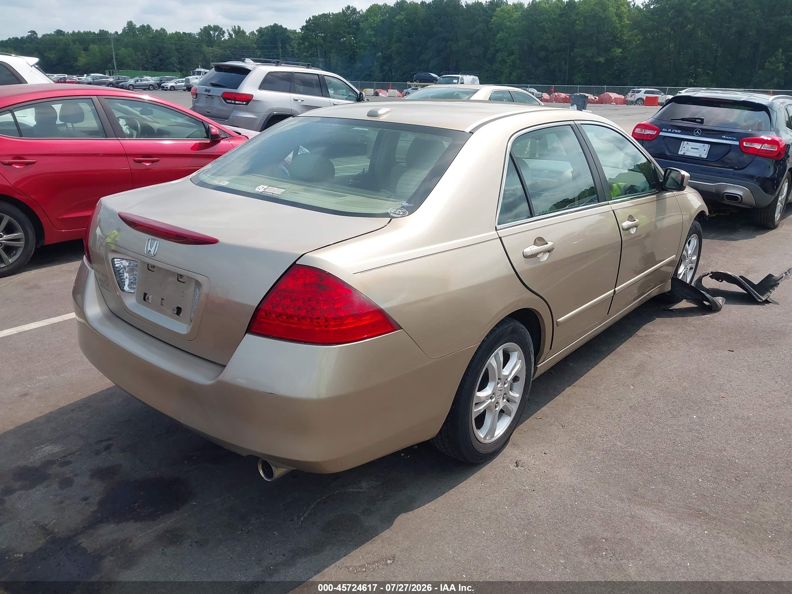 2007 Honda Accord 2.4 Ex Gold vin: 1HGCM56887A118993