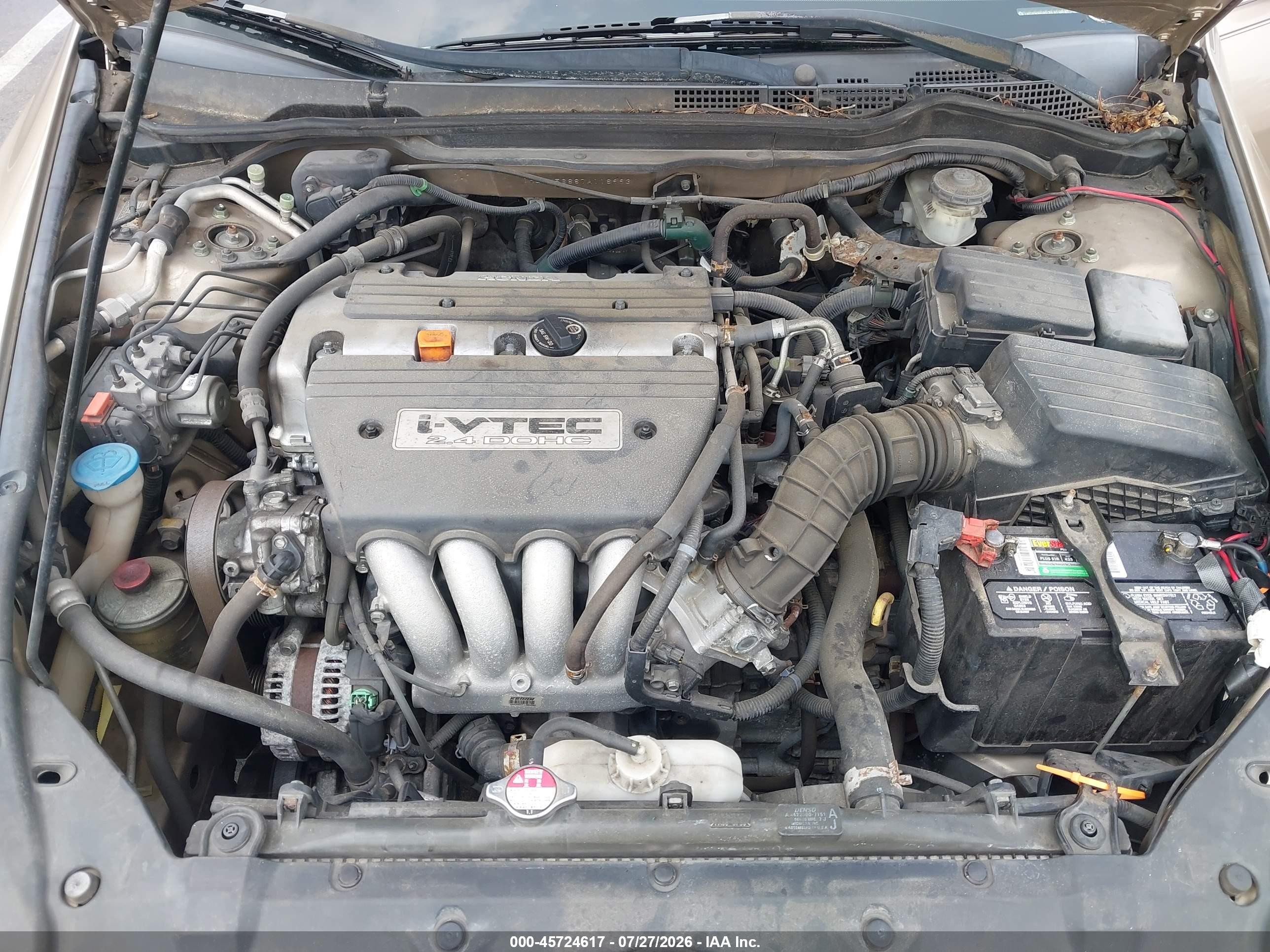 2007 Honda Accord 2.4 Ex Gold vin: 1HGCM56887A118993