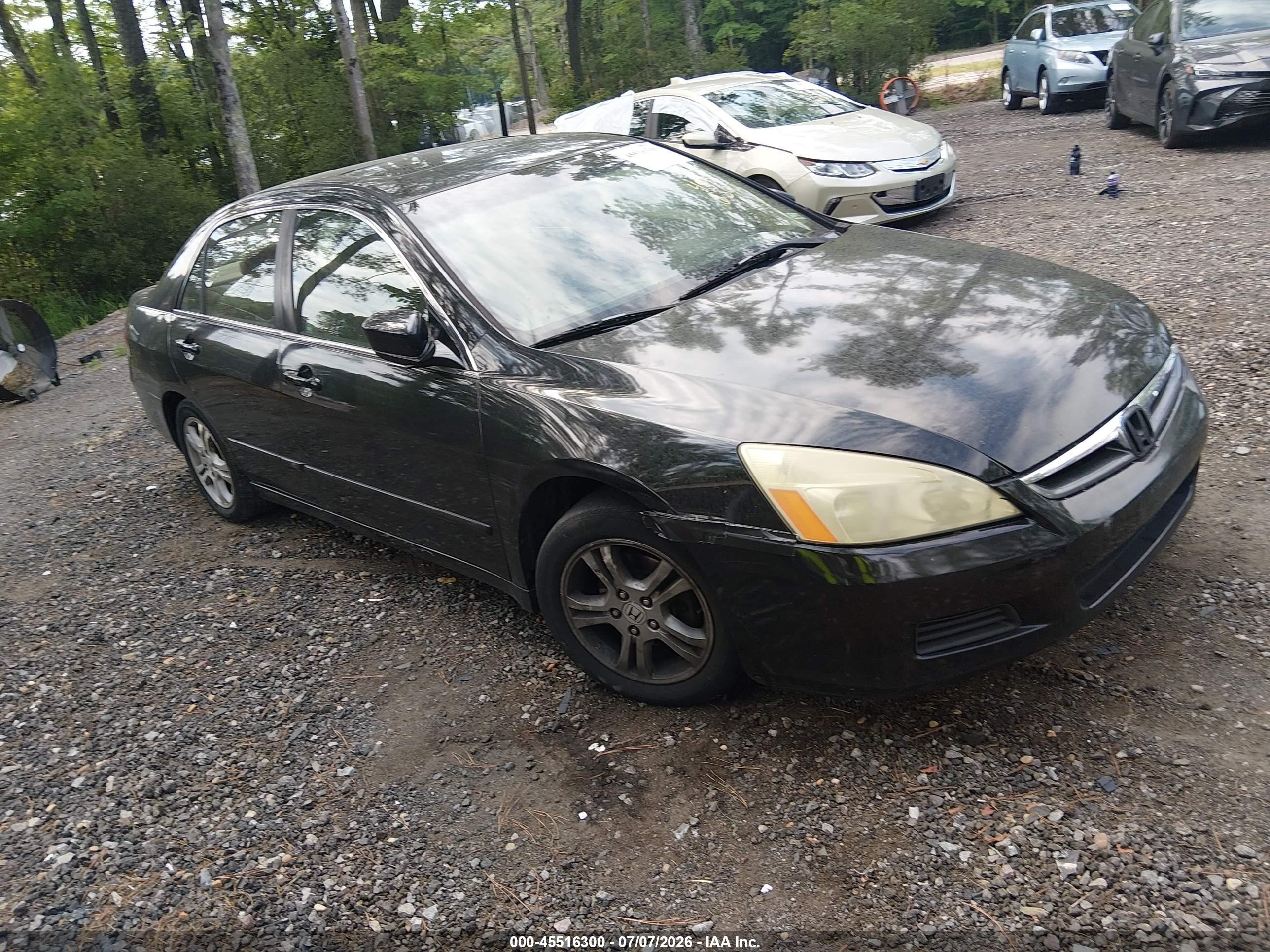 2007 Honda Accord 2.4 Ex Black vin: 1HGCM56887A136426