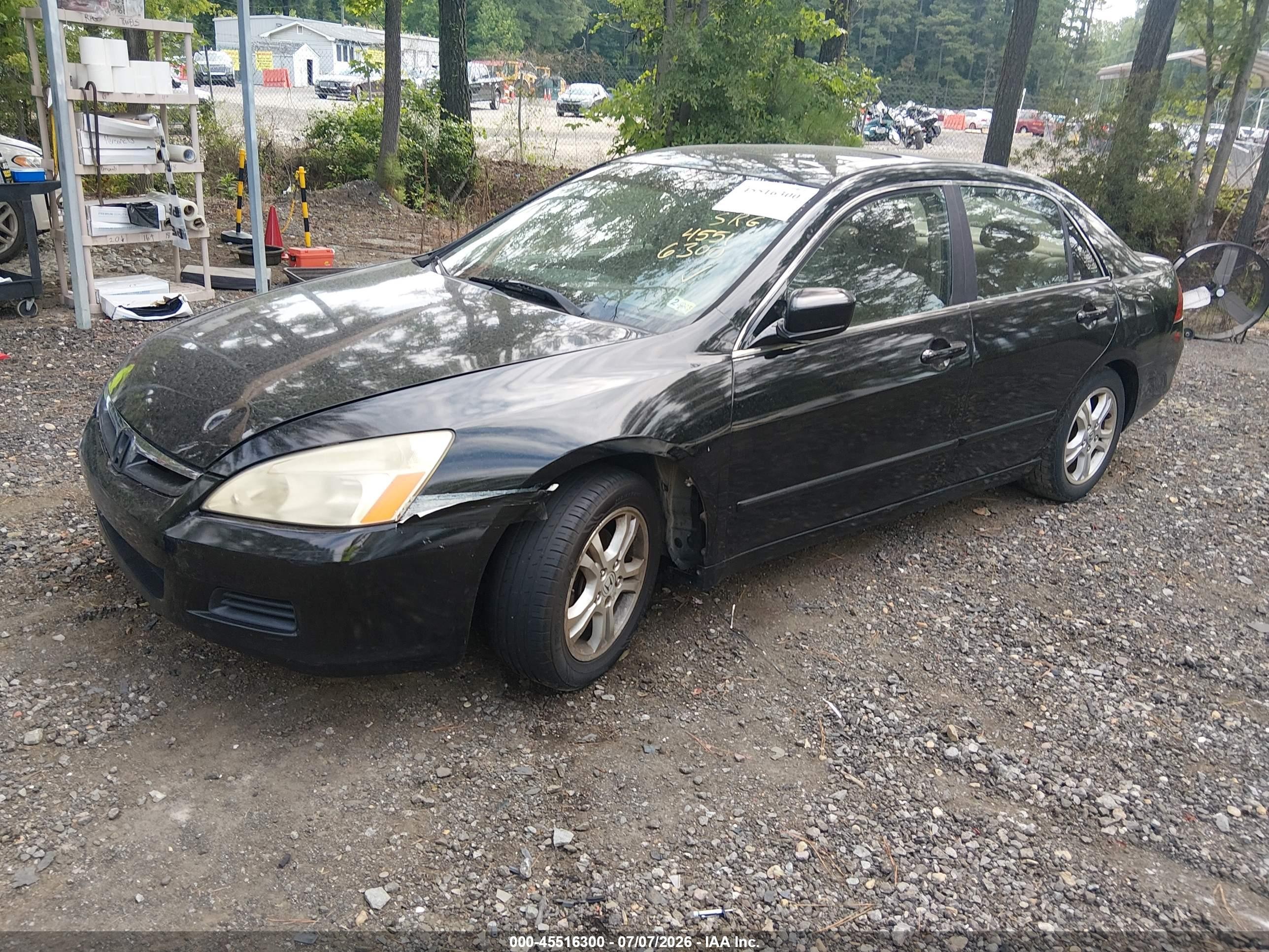 2007 Honda Accord 2.4 Ex Черный vin: 1HGCM56887A136426