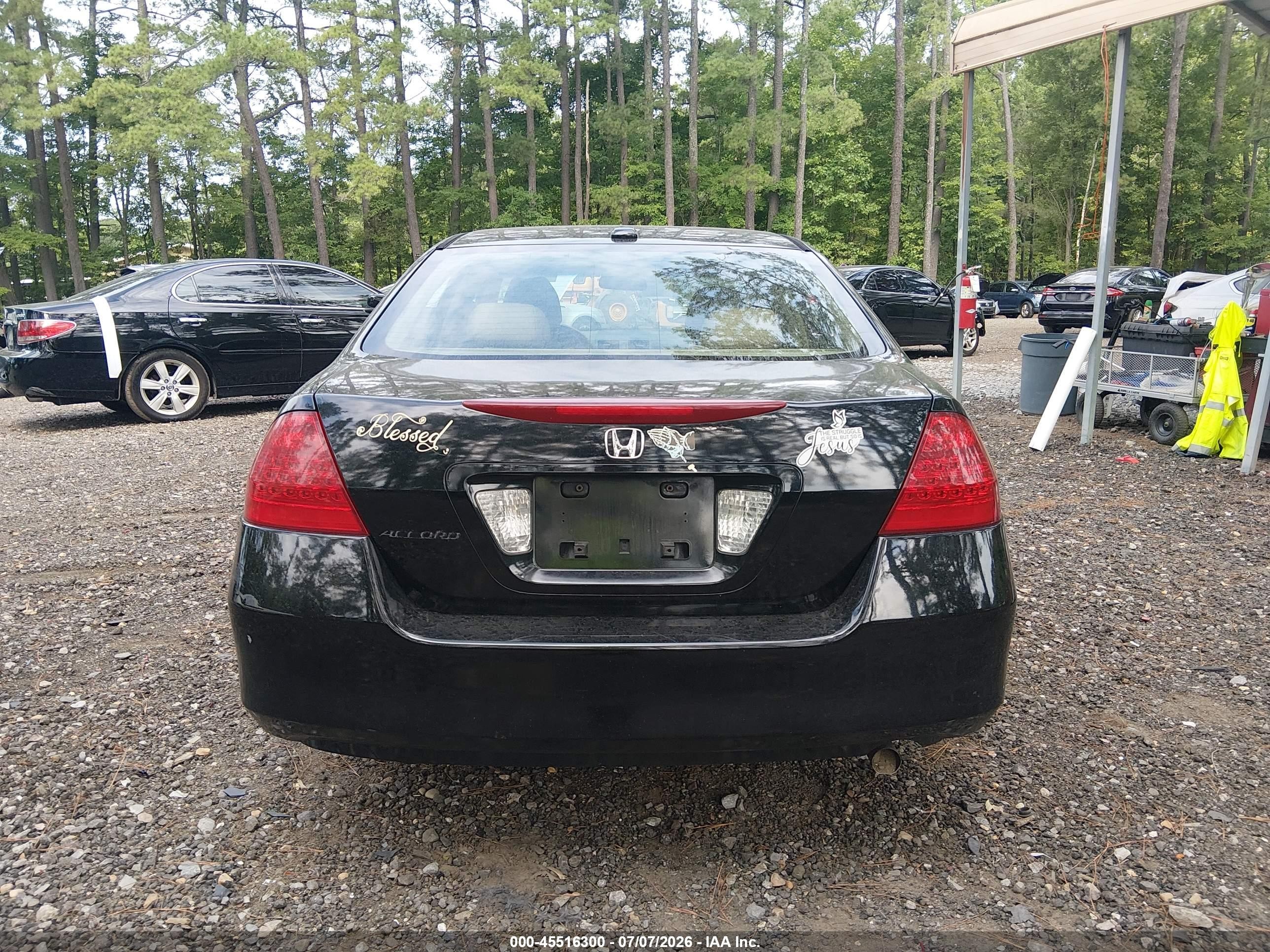 2007 Honda Accord 2.4 Ex Черный vin: 1HGCM56887A136426