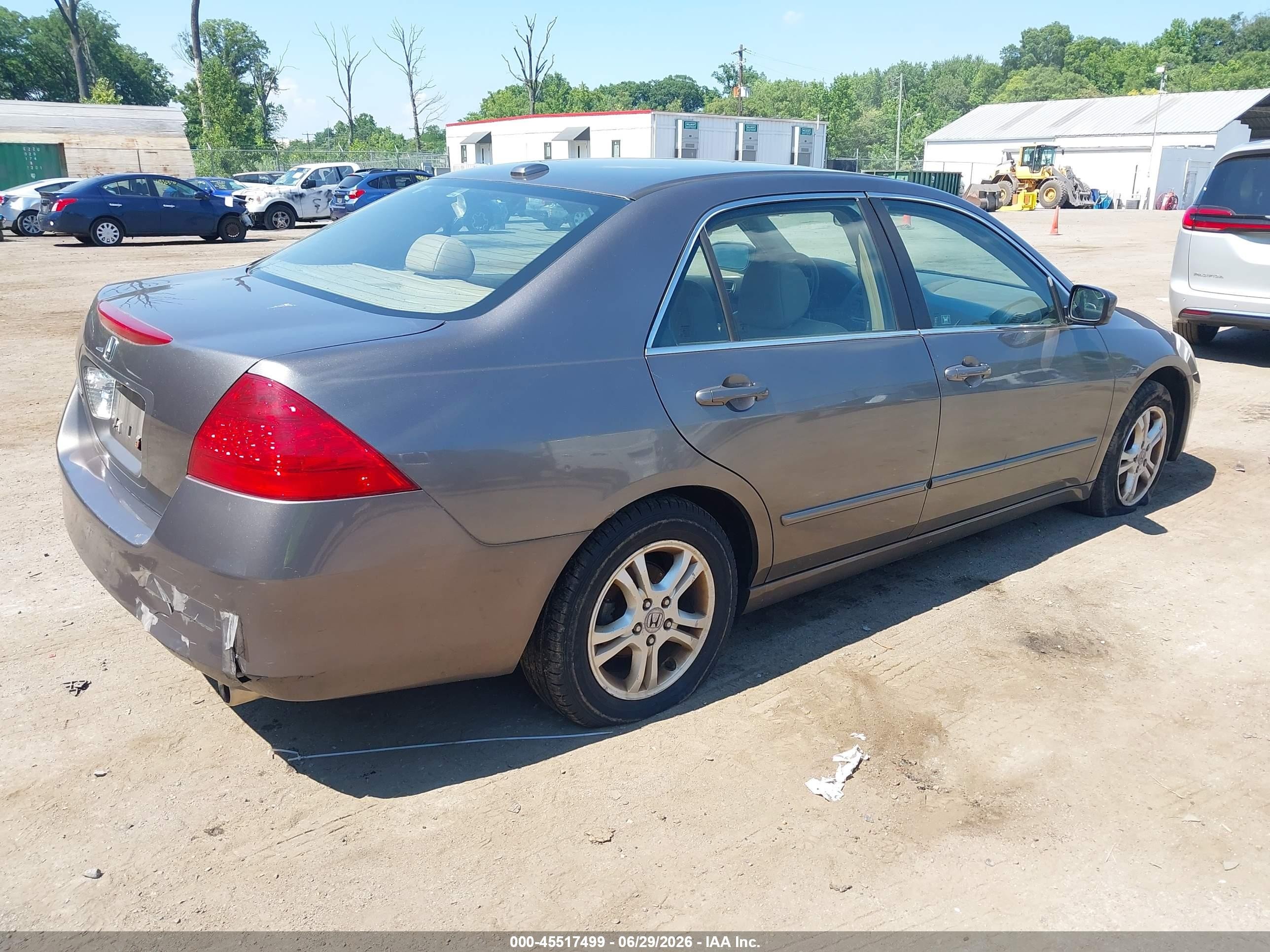 2007 Honda Accord 2.4 Ex Gray vin: 1HGCM56887A144252