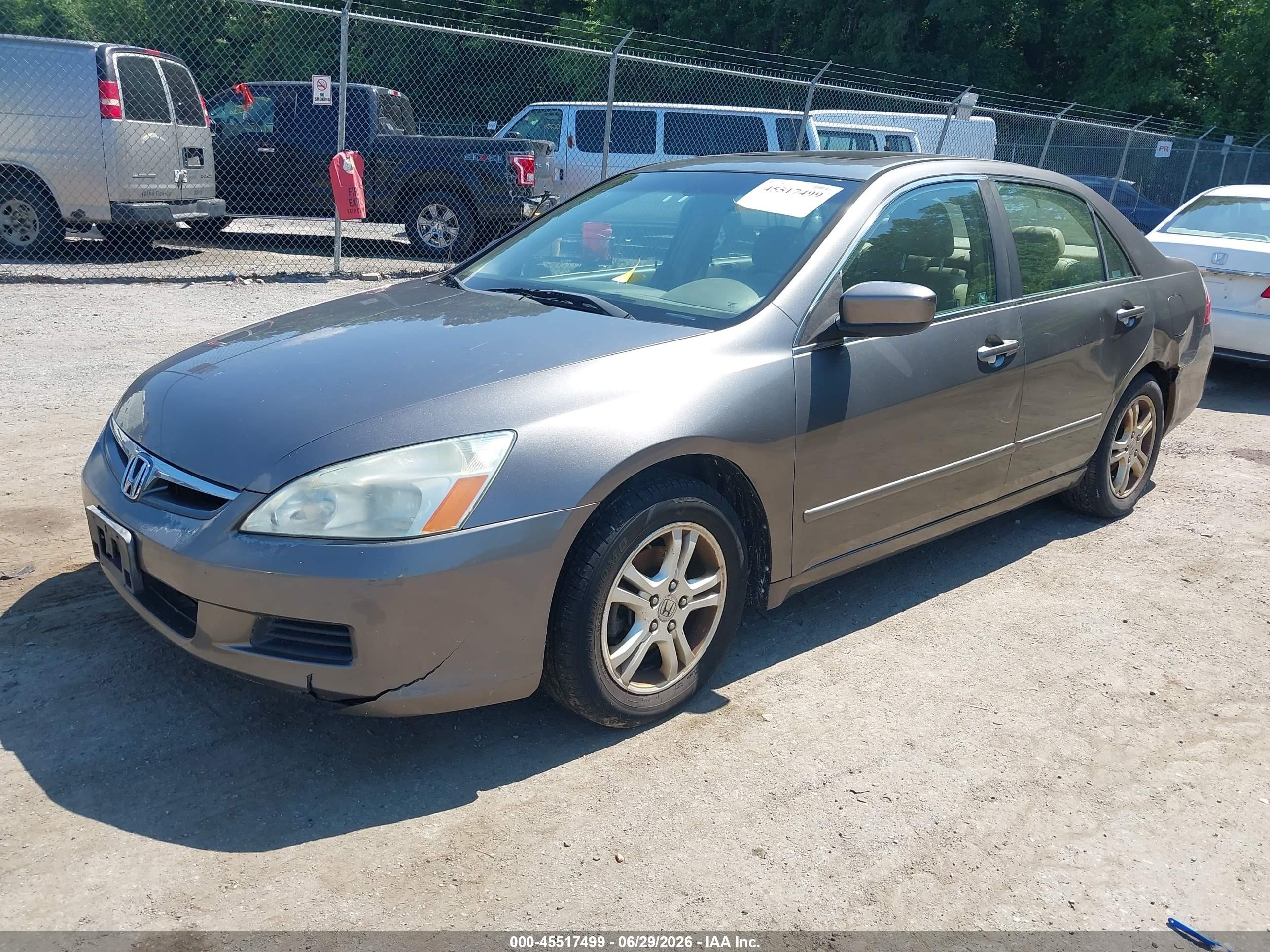 2007 Honda Accord 2.4 Ex Gray vin: 1HGCM56887A144252