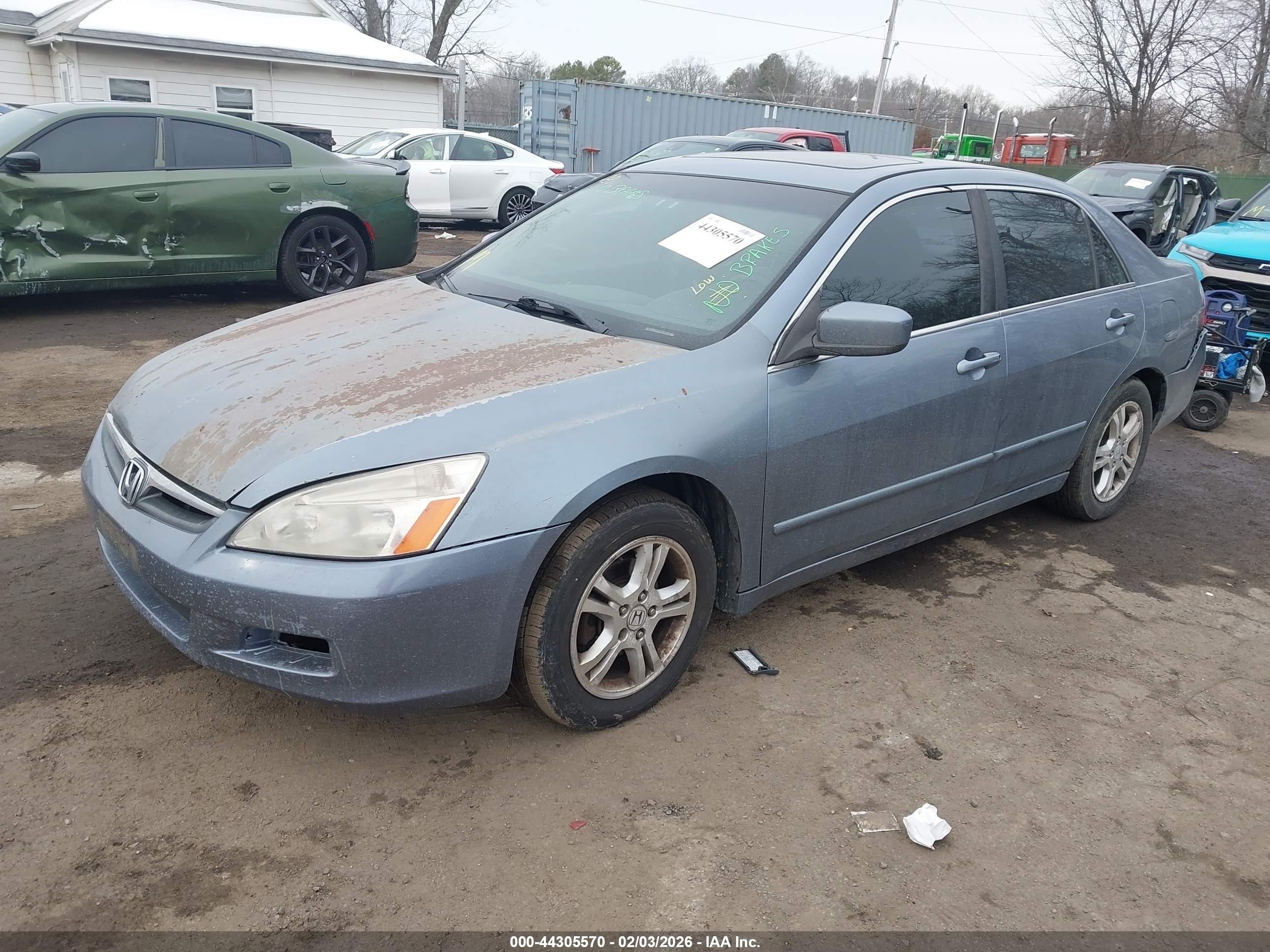 2007 Honda Accord 2.4 Ex Blue vin: 1HGCM56887A176182