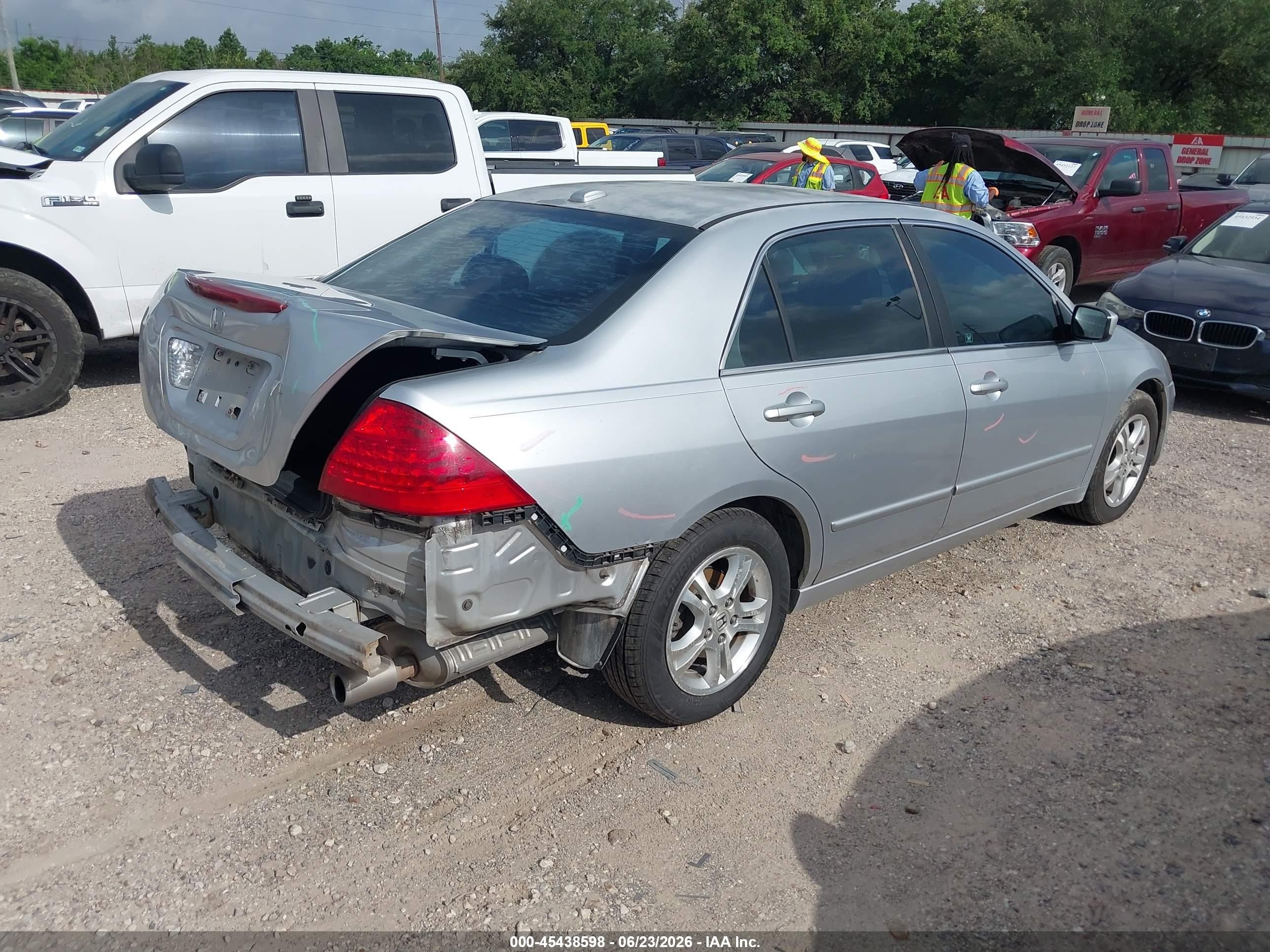 2007 Honda Accord 2.4 Ex Silver vin: 1HGCM56887A213649