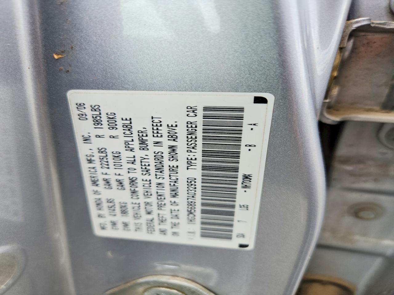 2007 Honda Accord Ex Silver vin: 1HGCM56897A032950
