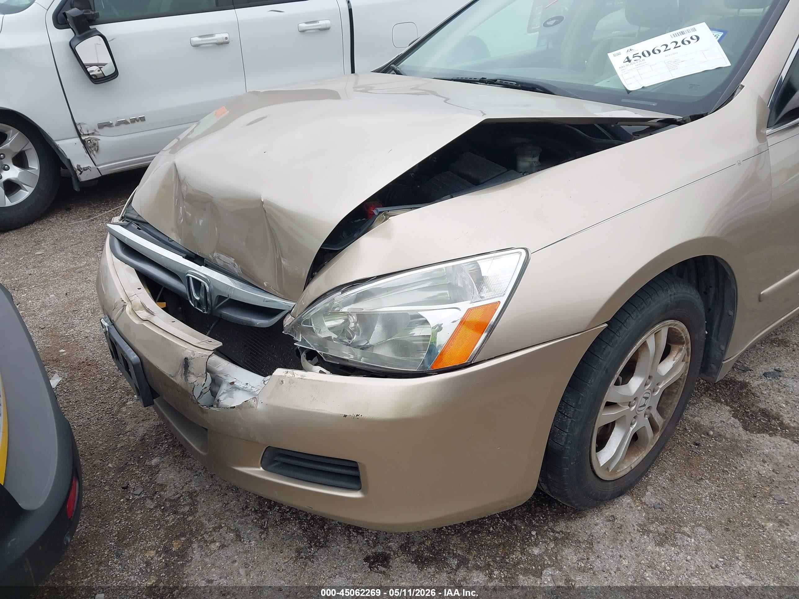 2007 Honda Accord 2.4 Ex Champagne vin: 1HGCM56897A061901