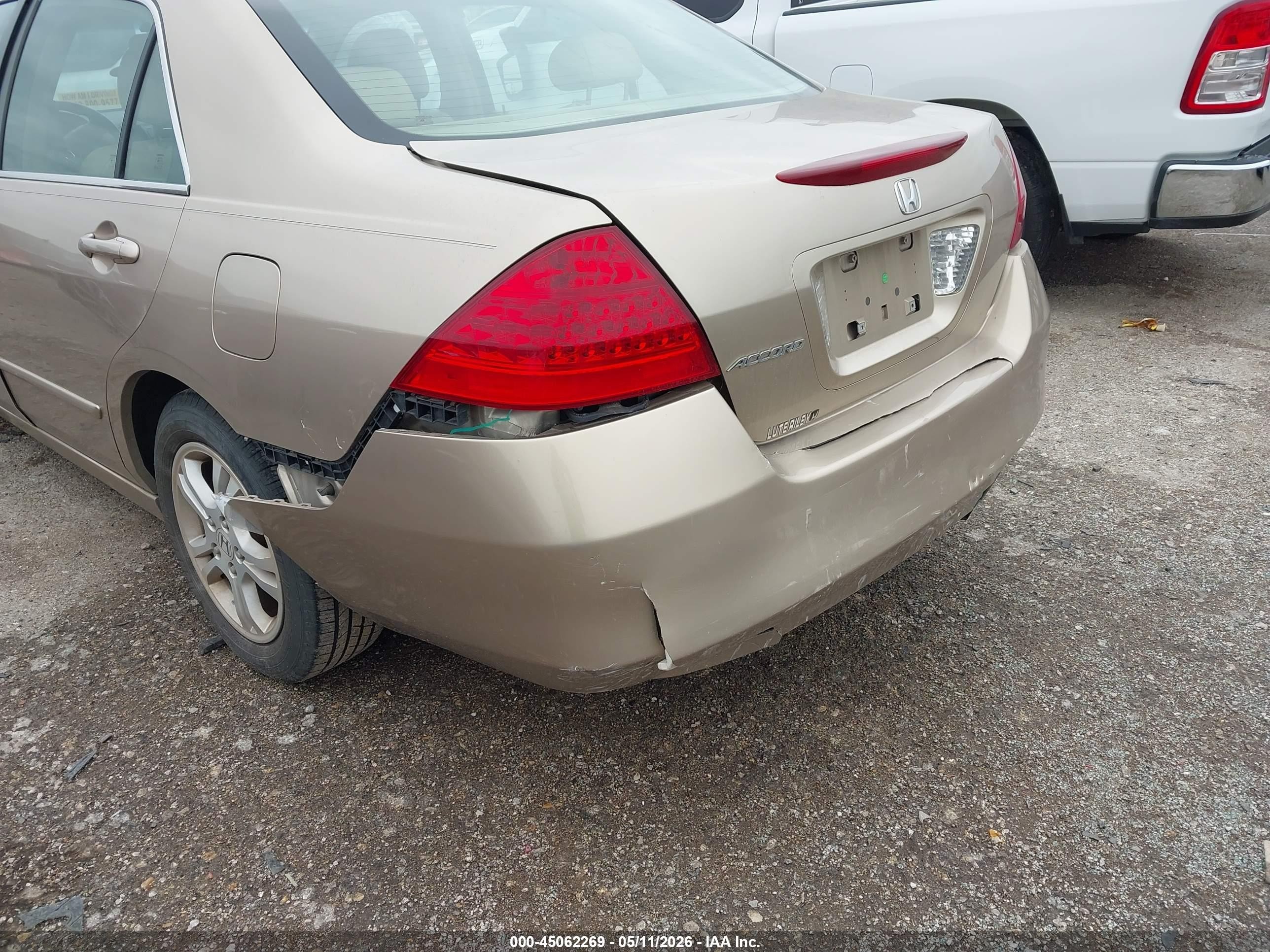 2007 Honda Accord 2.4 Ex Champagne vin: 1HGCM56897A061901