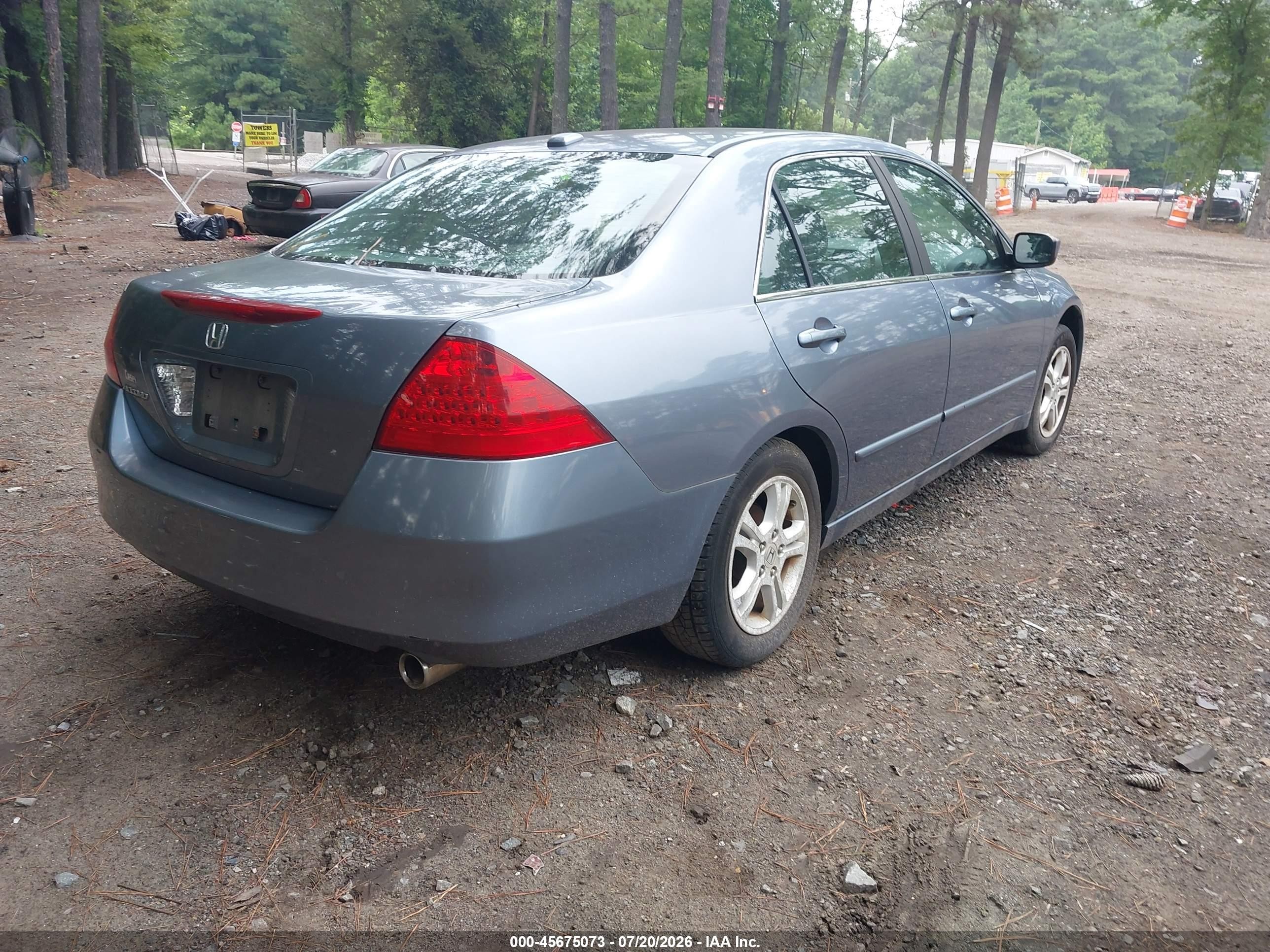 2007 Honda Accord 2.4 Ex Gray vin: 1HGCM56897A127895