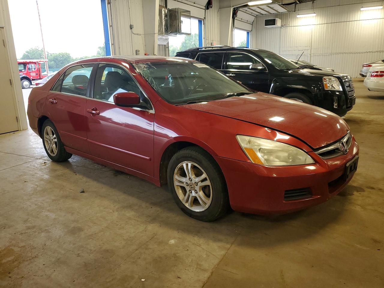 2007 Honda Accord Ex Burgundy vin: 1HGCM56897A164669