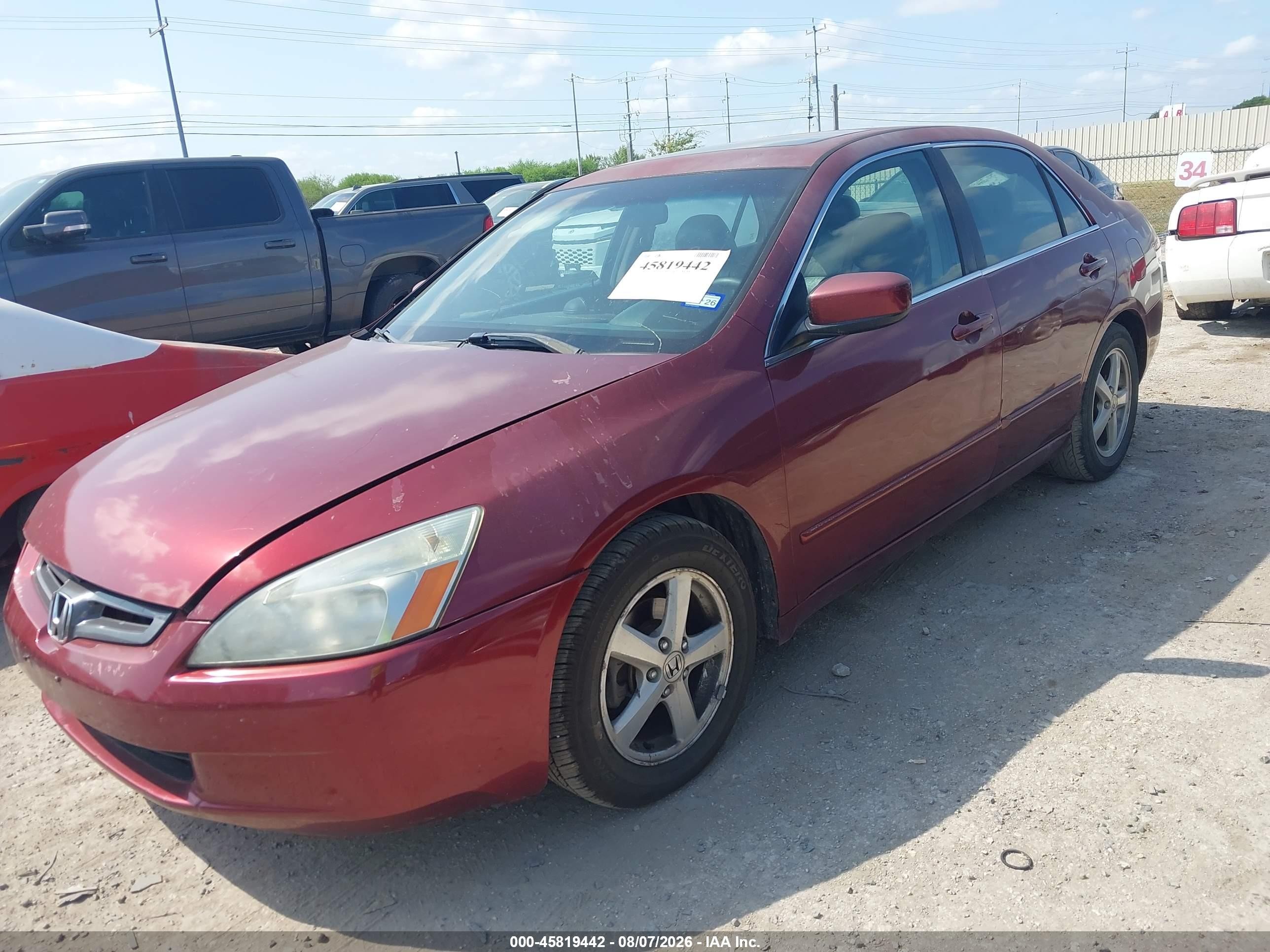 2005 Honda Accord 2.4 Ex Red vin: 1HGCM568X5A026457