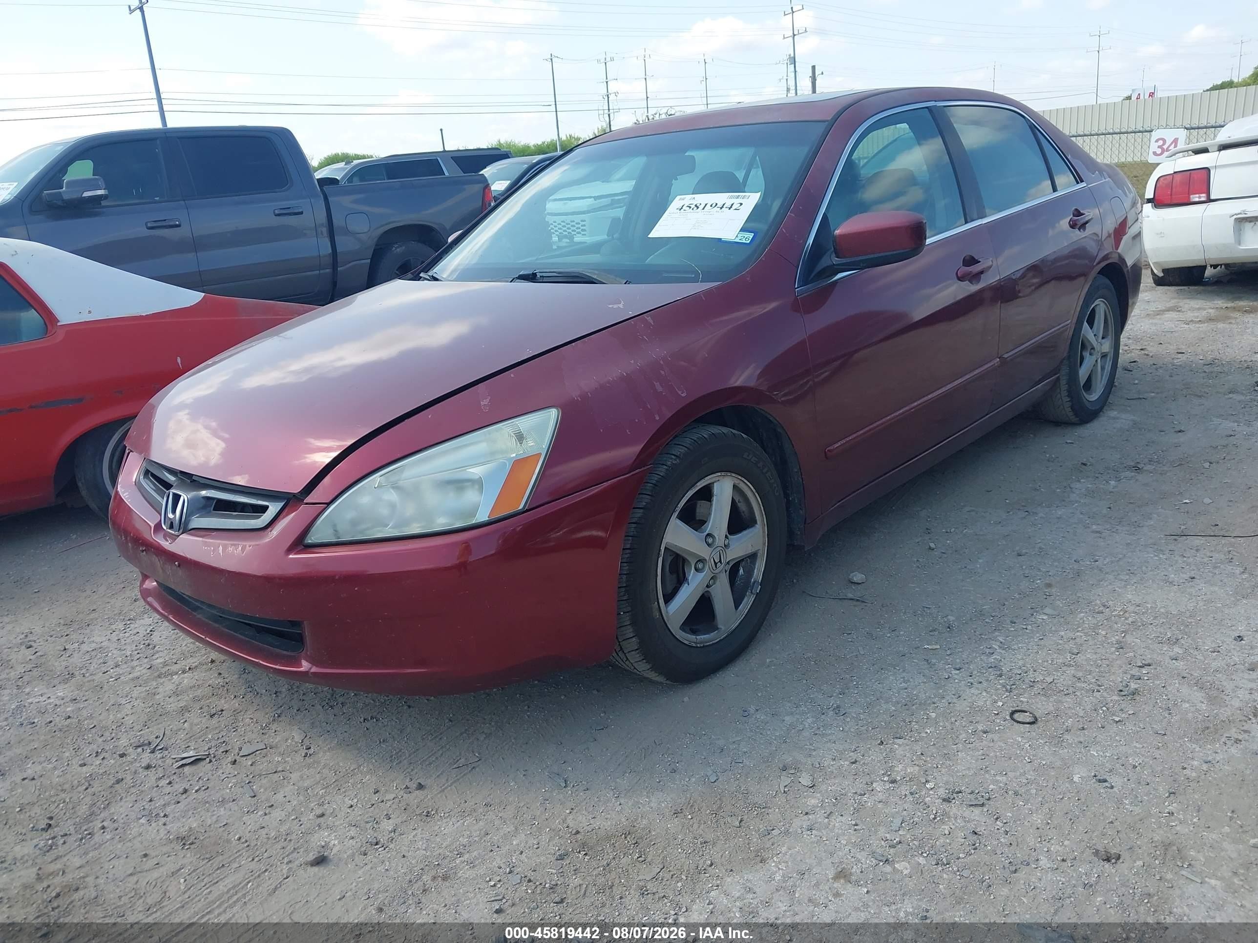 2005 Honda Accord 2.4 Ex Red vin: 1HGCM568X5A026457