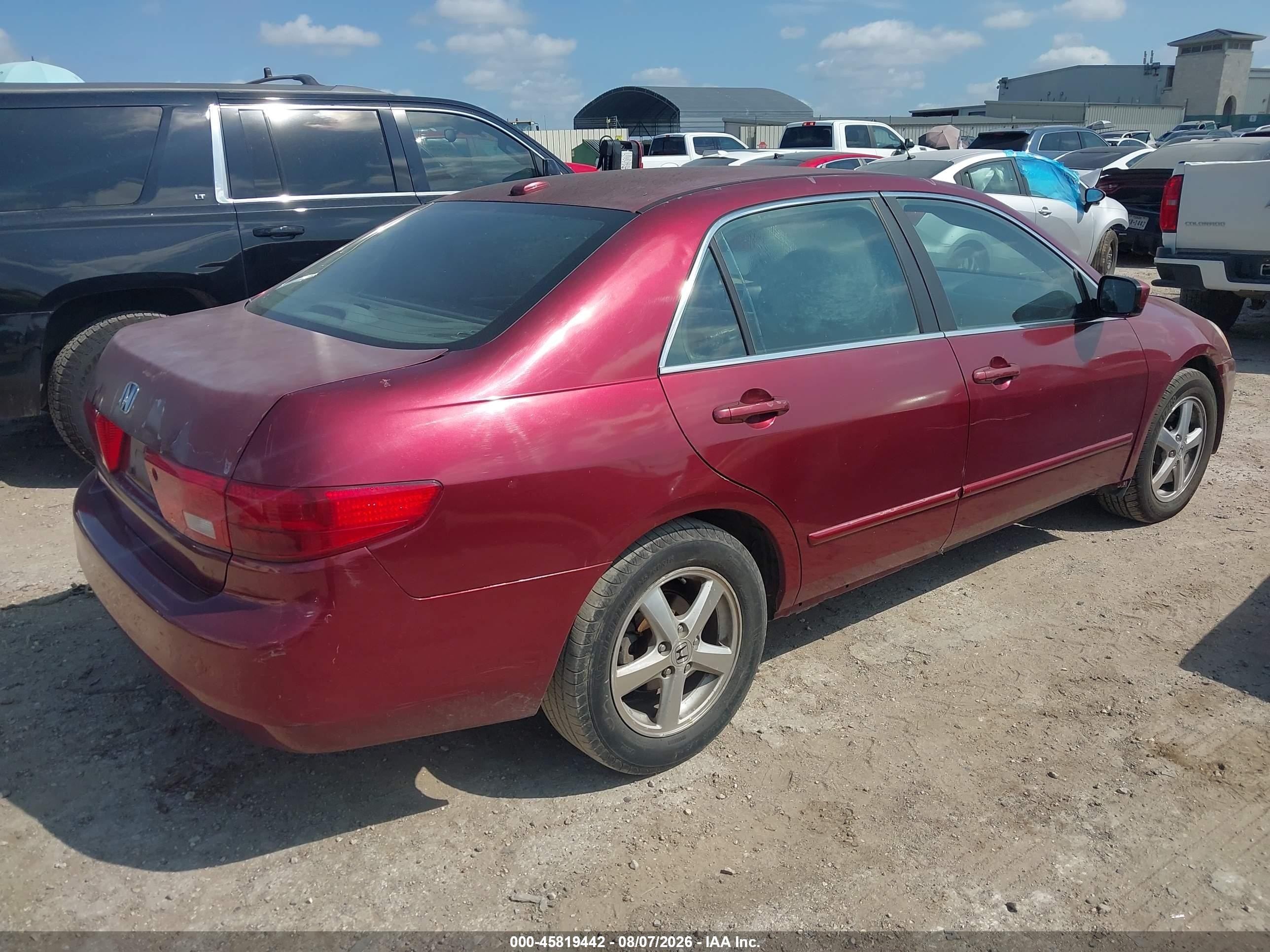 2005 Honda Accord 2.4 Ex Red vin: 1HGCM568X5A026457