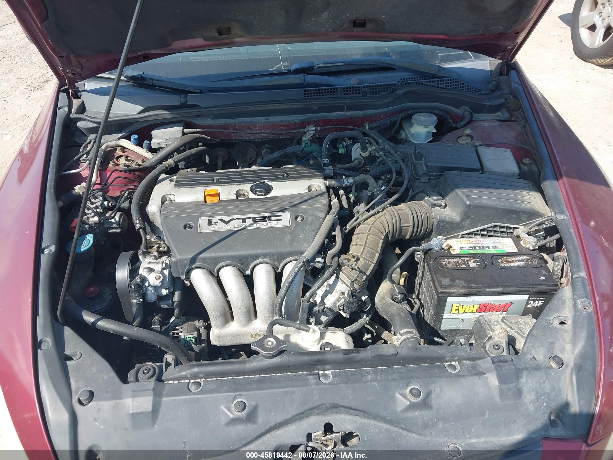 2005 Honda Accord 2.4 Ex Red vin: 1HGCM568X5A026457