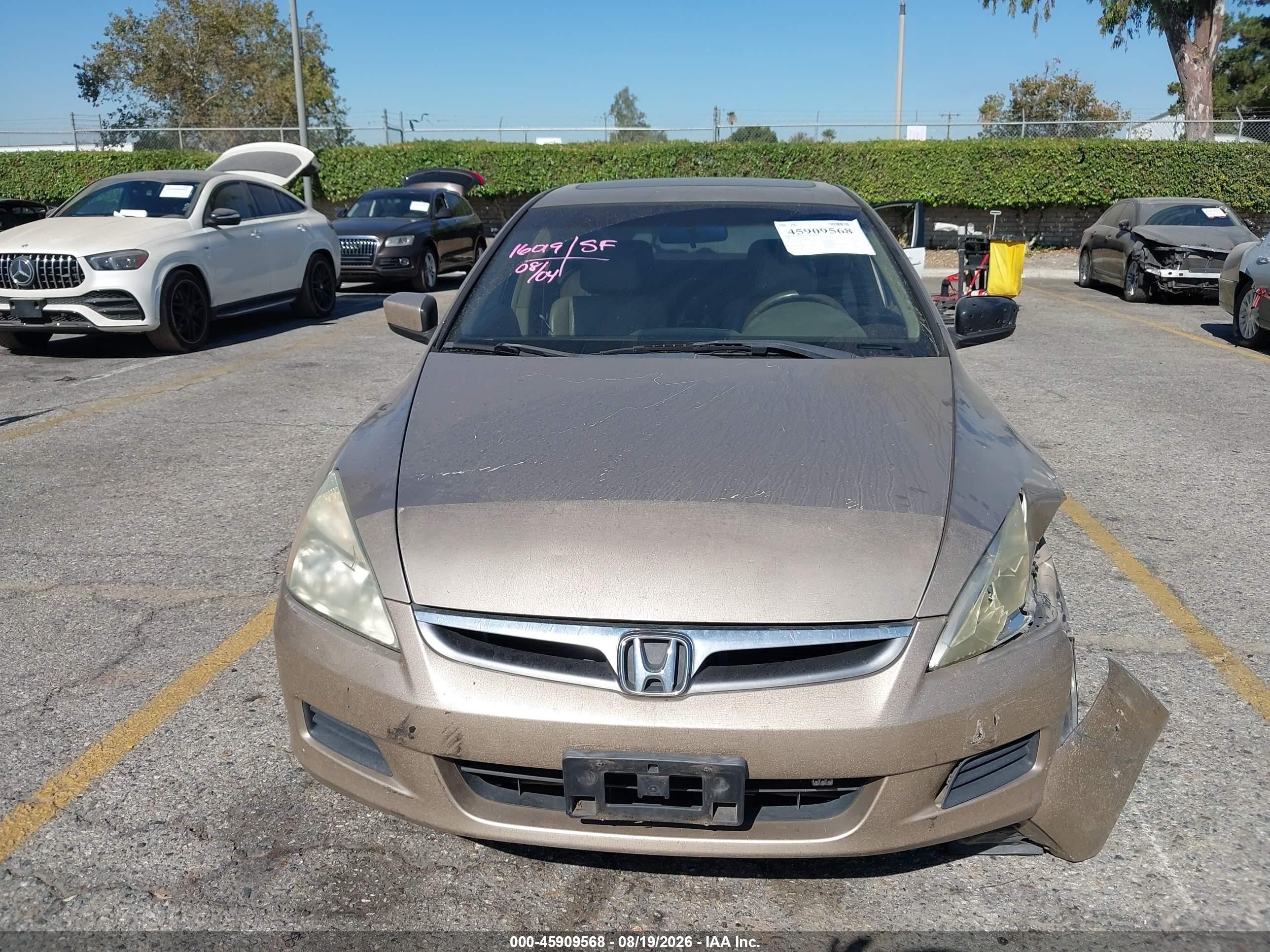 2006 Honda Accord 2.4 Ex Beige vin: 1HGCM568X6A080942