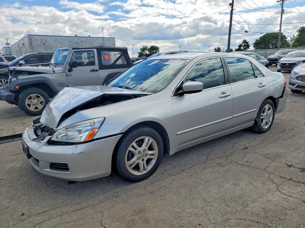 2006 Honda Accord Ex Silver vin: 1HGCM568X6A085378