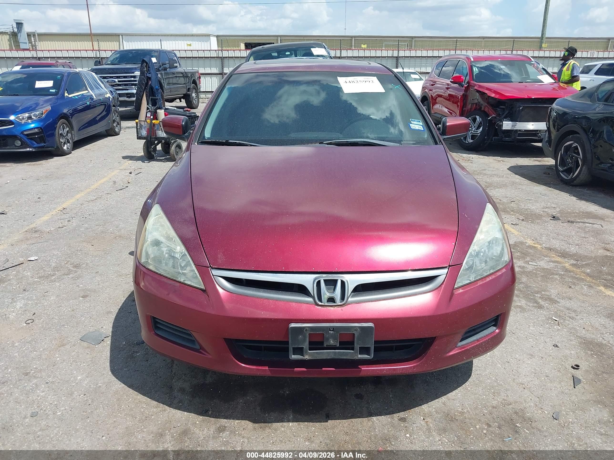 2006 Honda Accord 2.4 Ex Burgundy vin: 1HGCM568X6A162668