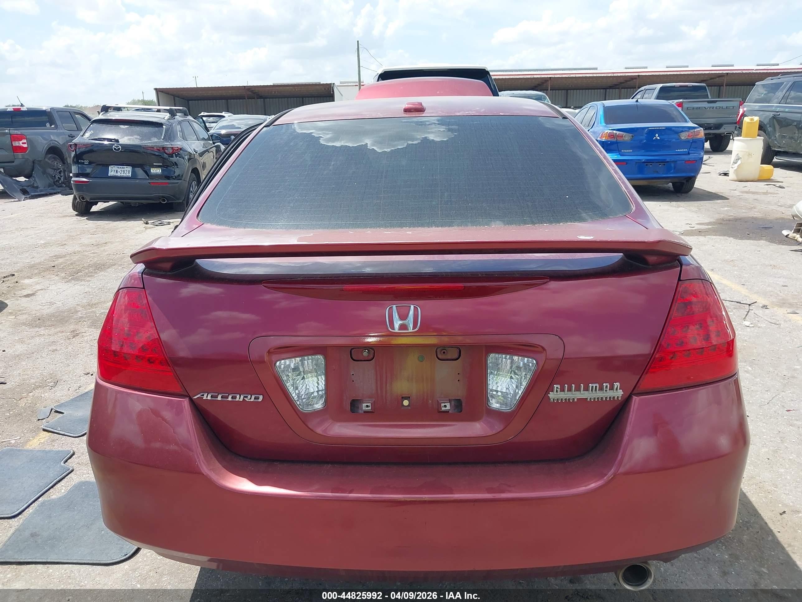 2006 Honda Accord 2.4 Ex Burgundy vin: 1HGCM568X6A162668