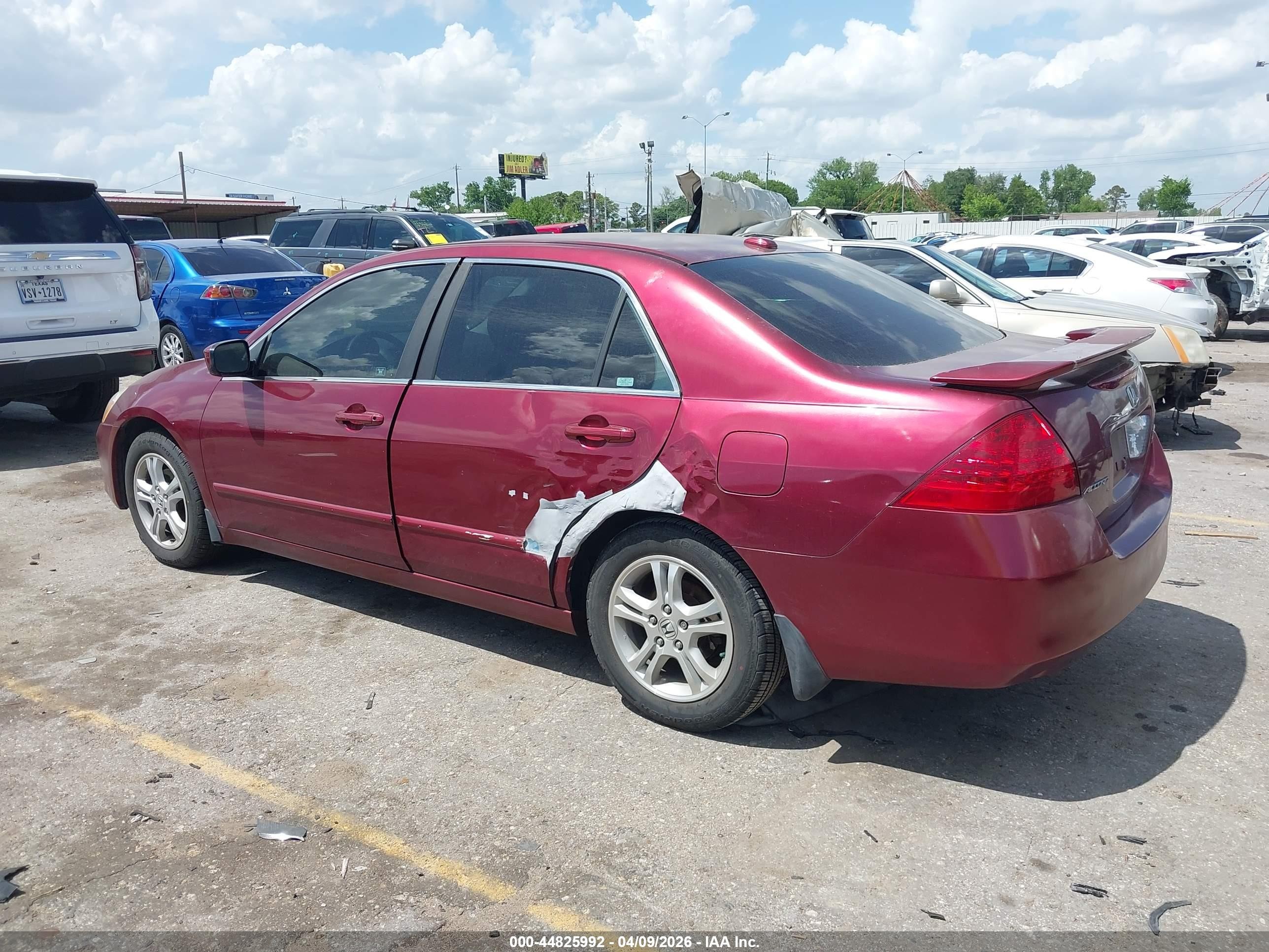 2006 Honda Accord 2.4 Ex Burgundy vin: 1HGCM568X6A162668