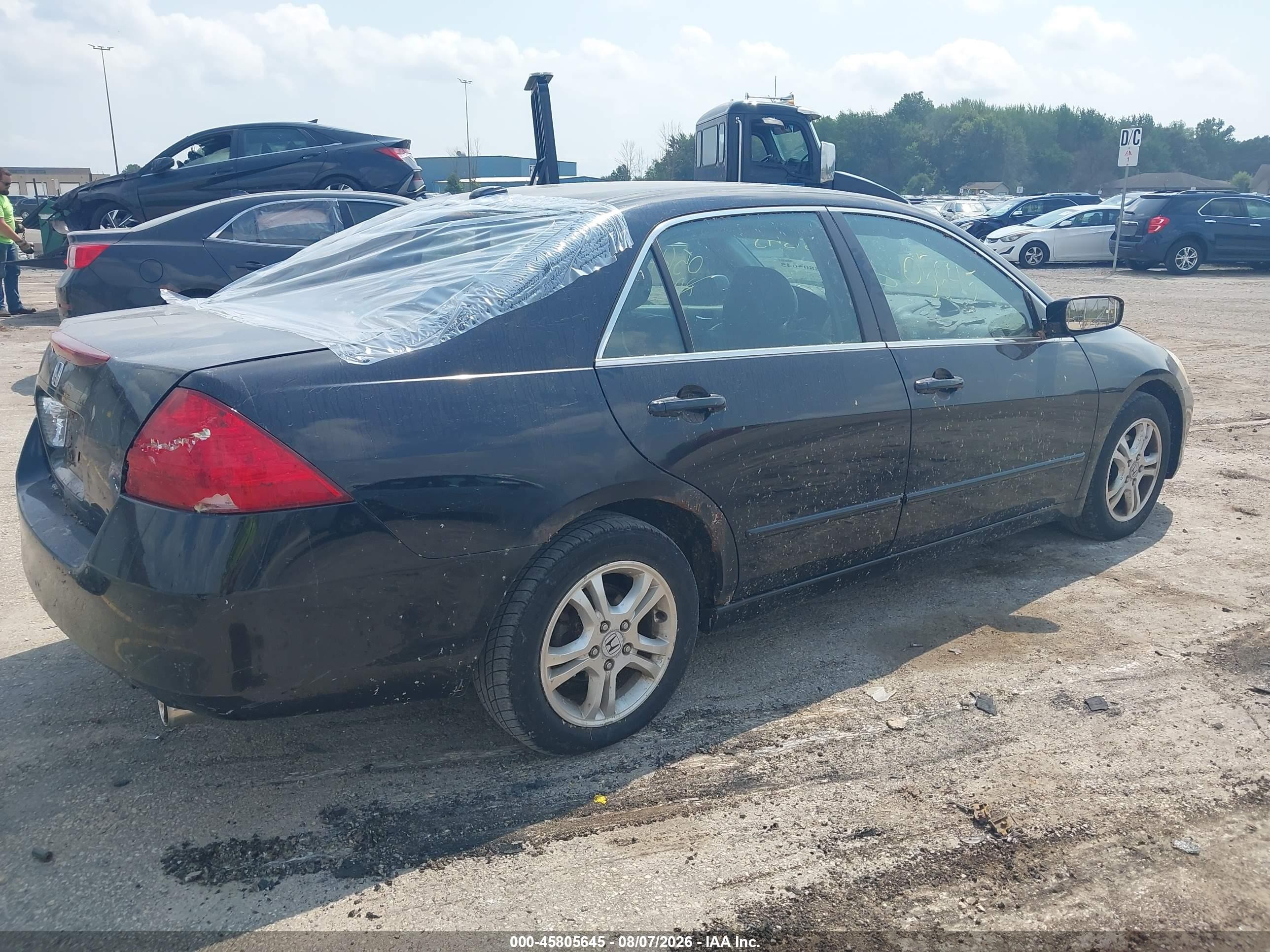 2007 Honda Accord 2.4 Ex Black vin: 1HGCM568X7A040037