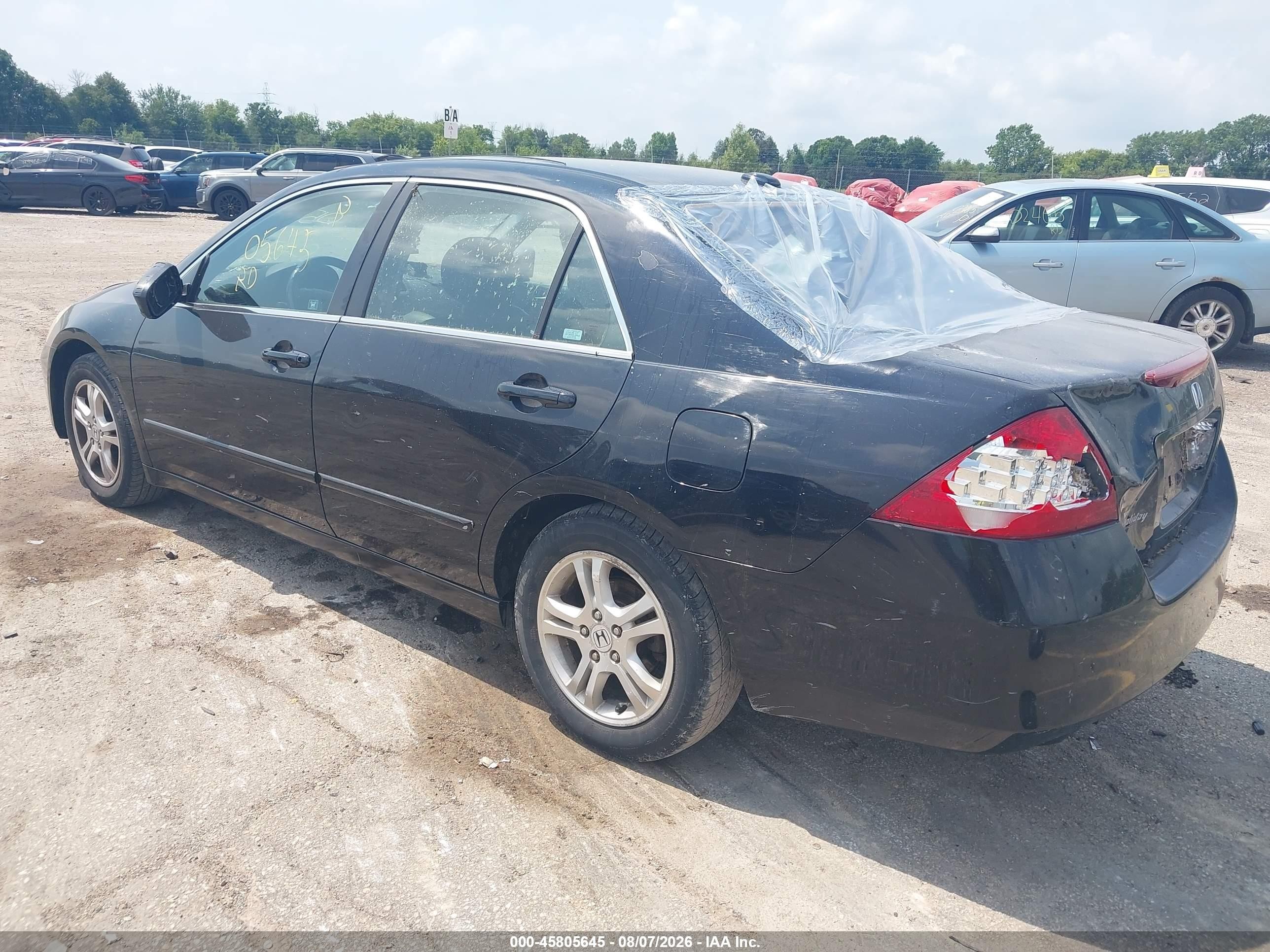 2007 Honda Accord 2.4 Ex Black vin: 1HGCM568X7A040037
