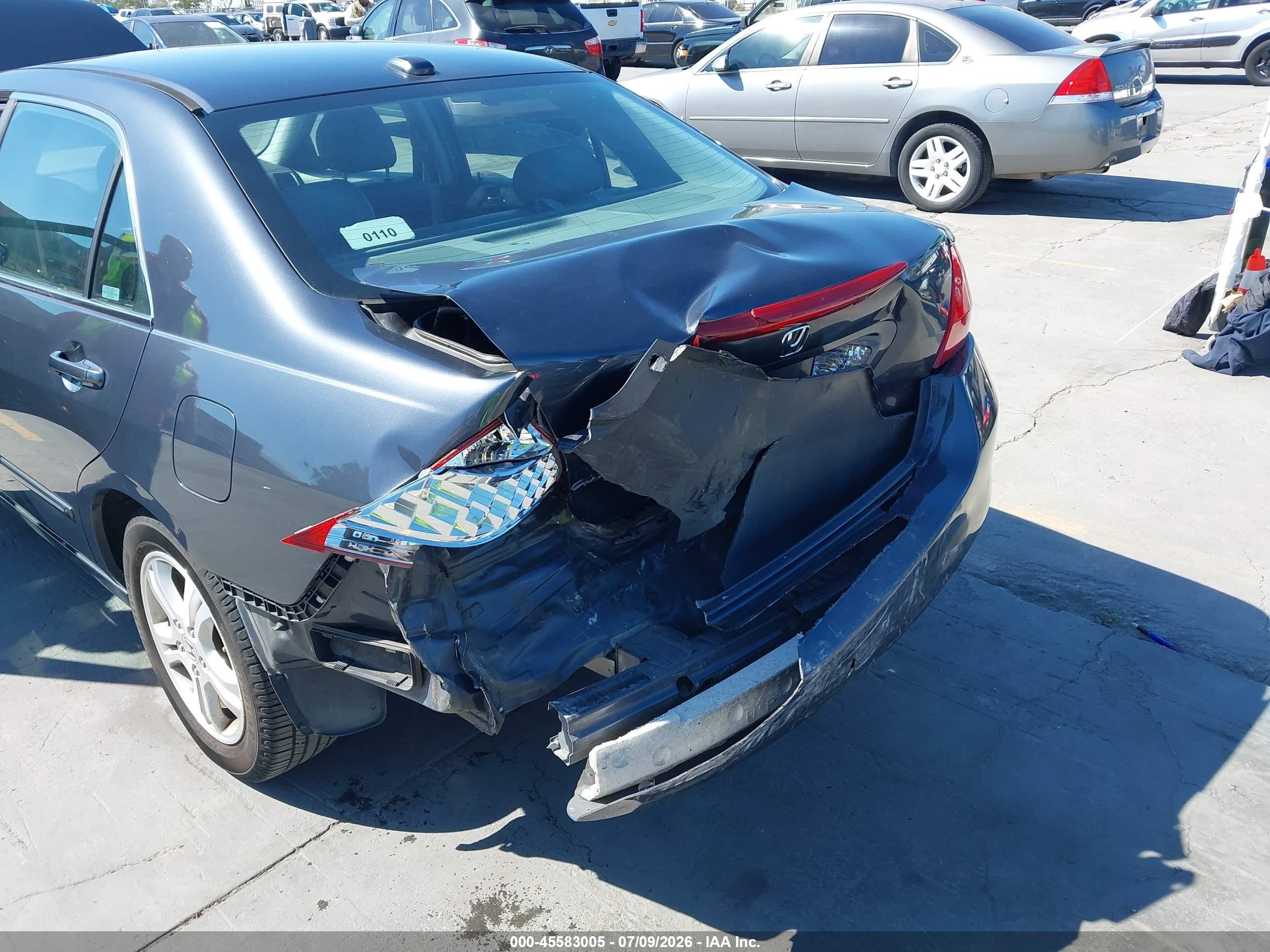 2007 Honda Accord 2.4 Ex Серый vin: 1HGCM568X7A044265