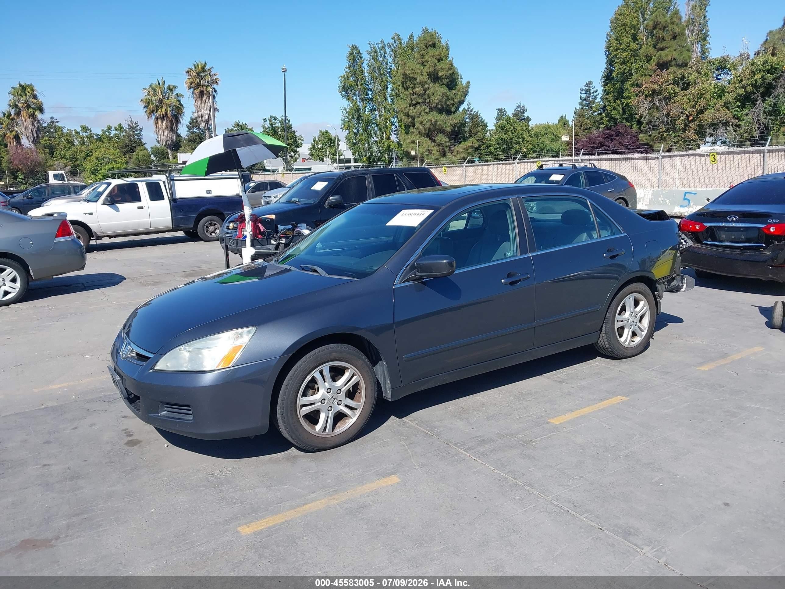 2007 Honda Accord 2.4 Ex Серый vin: 1HGCM568X7A044265