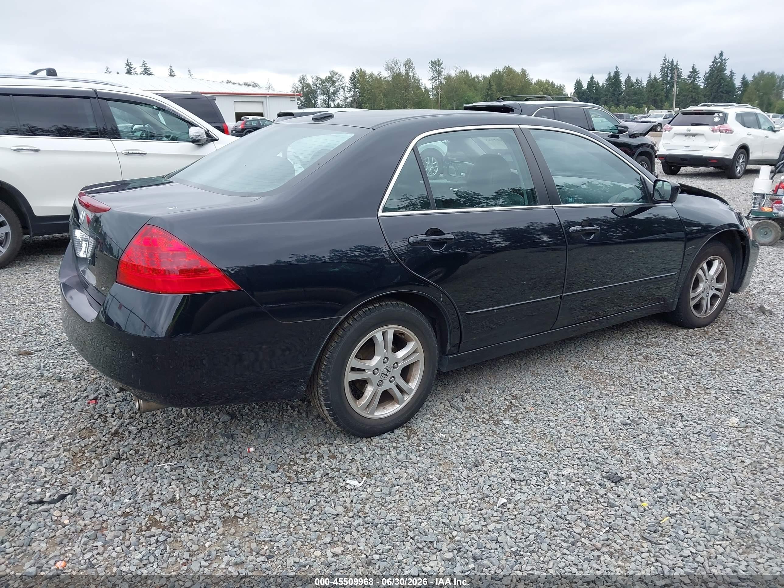 2007 Honda Accord 2.4 Ex Черный vin: 1HGCM568X7A062264
