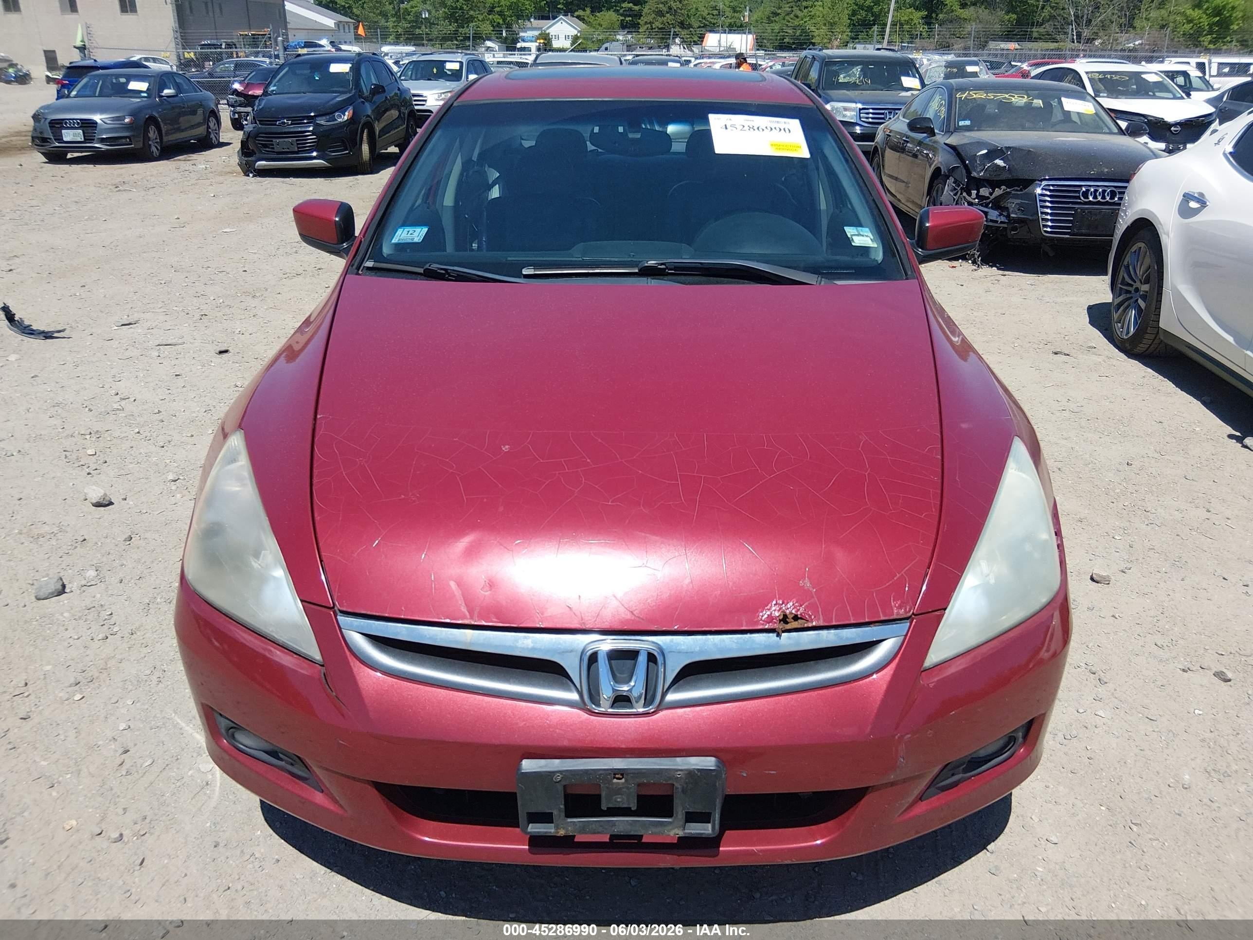 2007 Honda Accord 2.4 Ex Red vin: 1HGCM568X7A070025