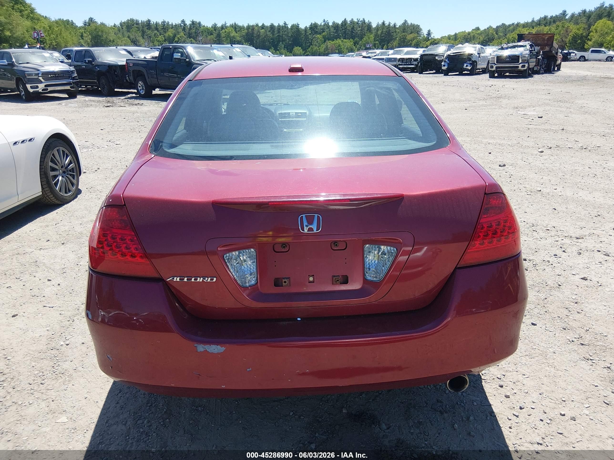 2007 Honda Accord 2.4 Ex Red vin: 1HGCM568X7A070025
